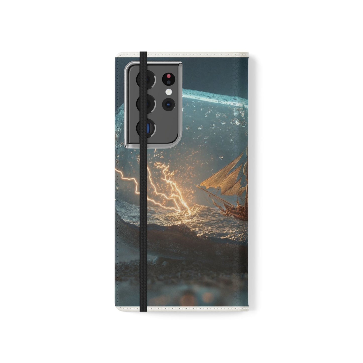 Storm-Struck Galleon Flip Cases – Lightning Inside Glass Bottle