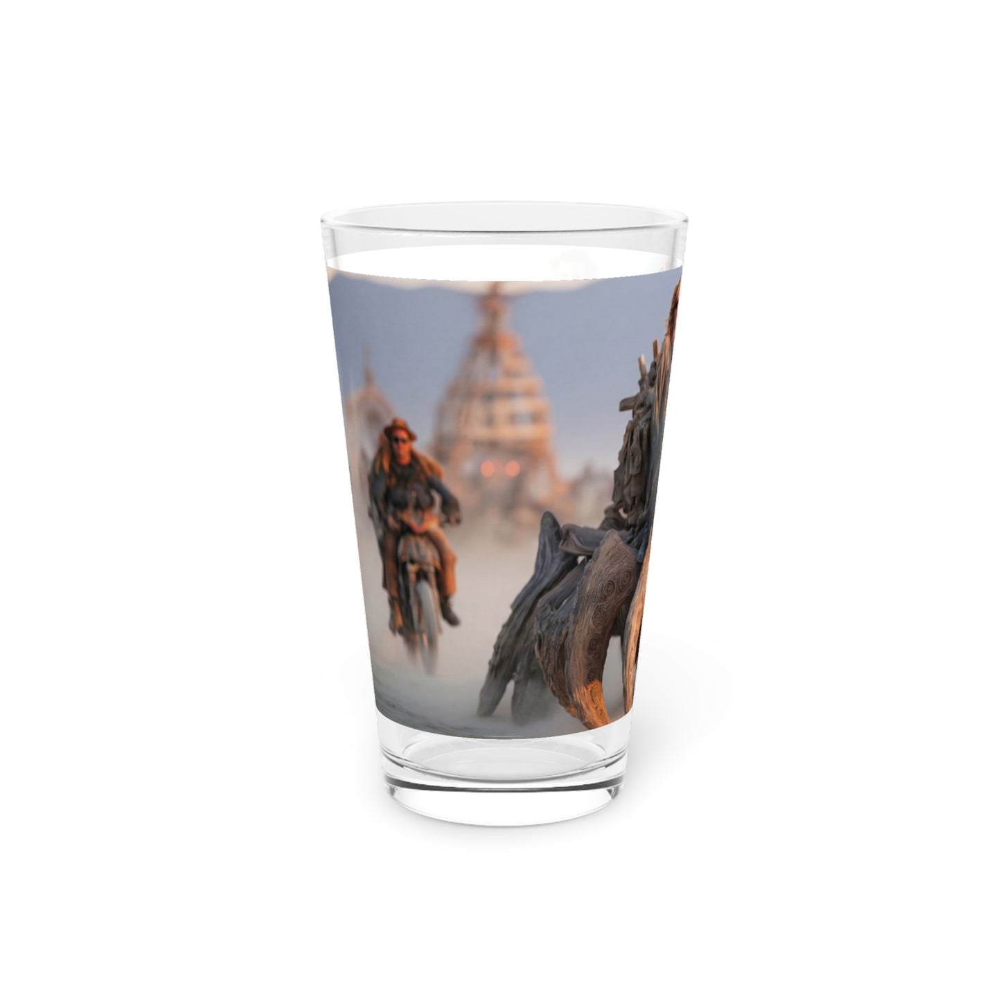 Desert Nomad Chariot Pint Glass – Sunset Ride Through Dusty Wastes