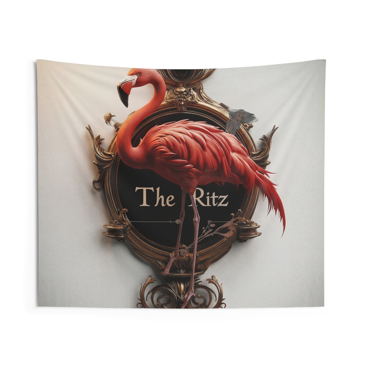 Regal Flamingo Wall Tapestry – The Ritz Elegance in Gilded Ornament