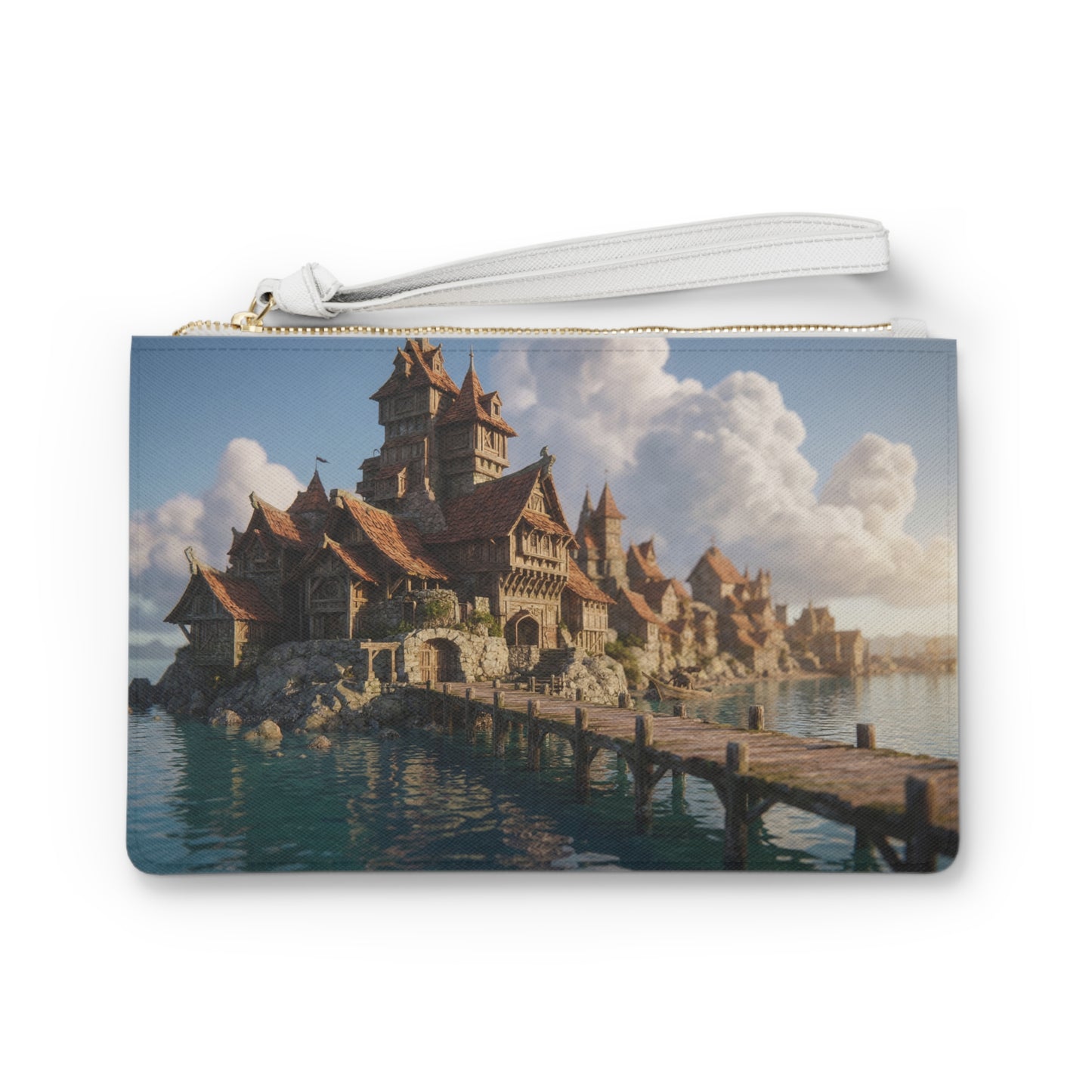 Seafarer’s Cove Clutch Bag – Sunset Harbor Dreamscape