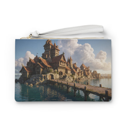 Seafarer’s Cove Clutch Bag – Sunset Harbor Dreamscape