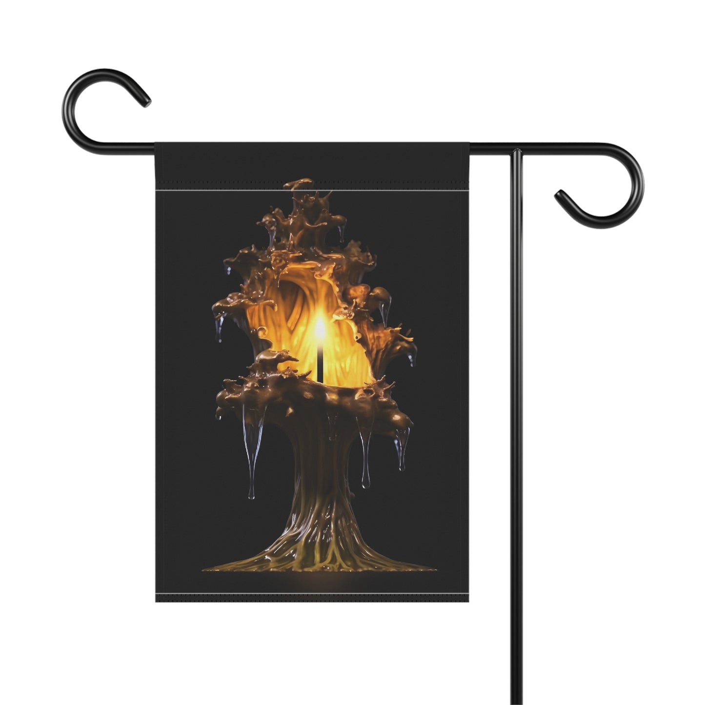 a dripping melted candle in a shape of a oak tree , glowing from the inside, mystical - Garden & House Banner