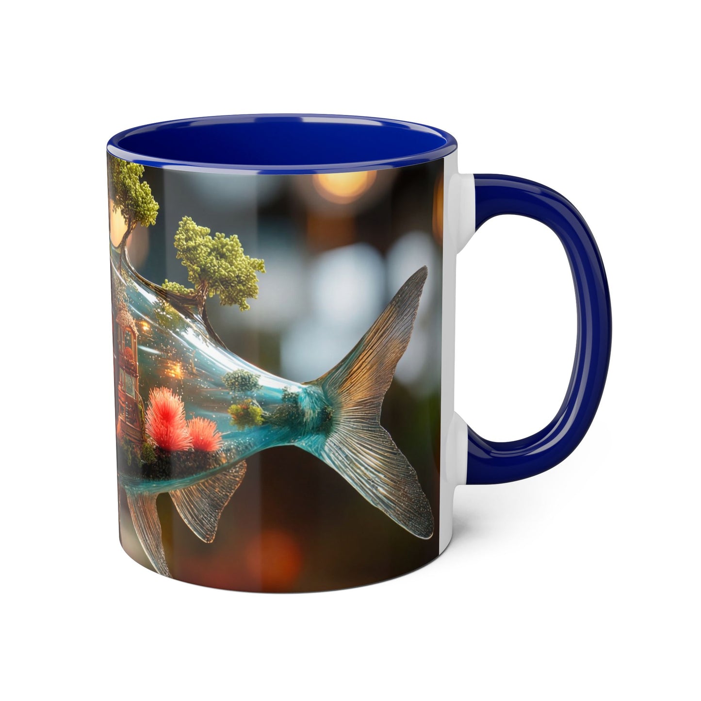 Whispering Forest Fish Mug – Bioluminescent Haven, 11oz