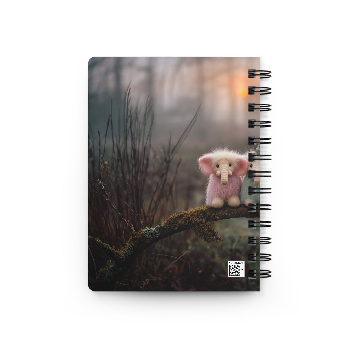 Three Furry Elephant Friends Spiral Bound Journal – Twilight Woods Companion
