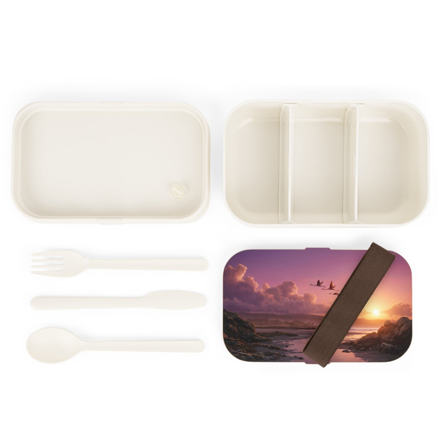 Sunset Flamingo Flight Bento Lunch Box – Pink Sky Migration