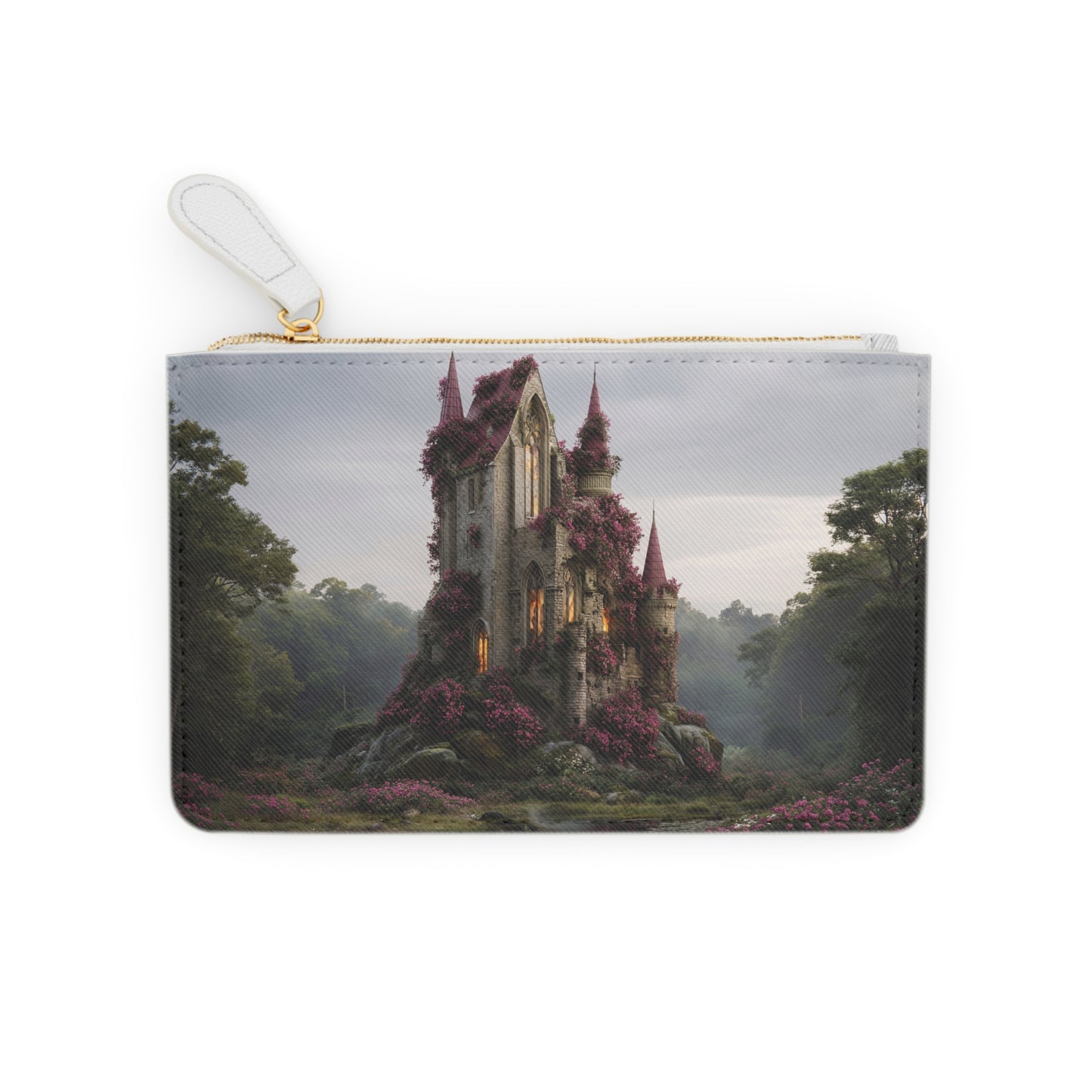 Rose-Clad Castle Mini Clutch Bag – Whispers of the Misty Grove