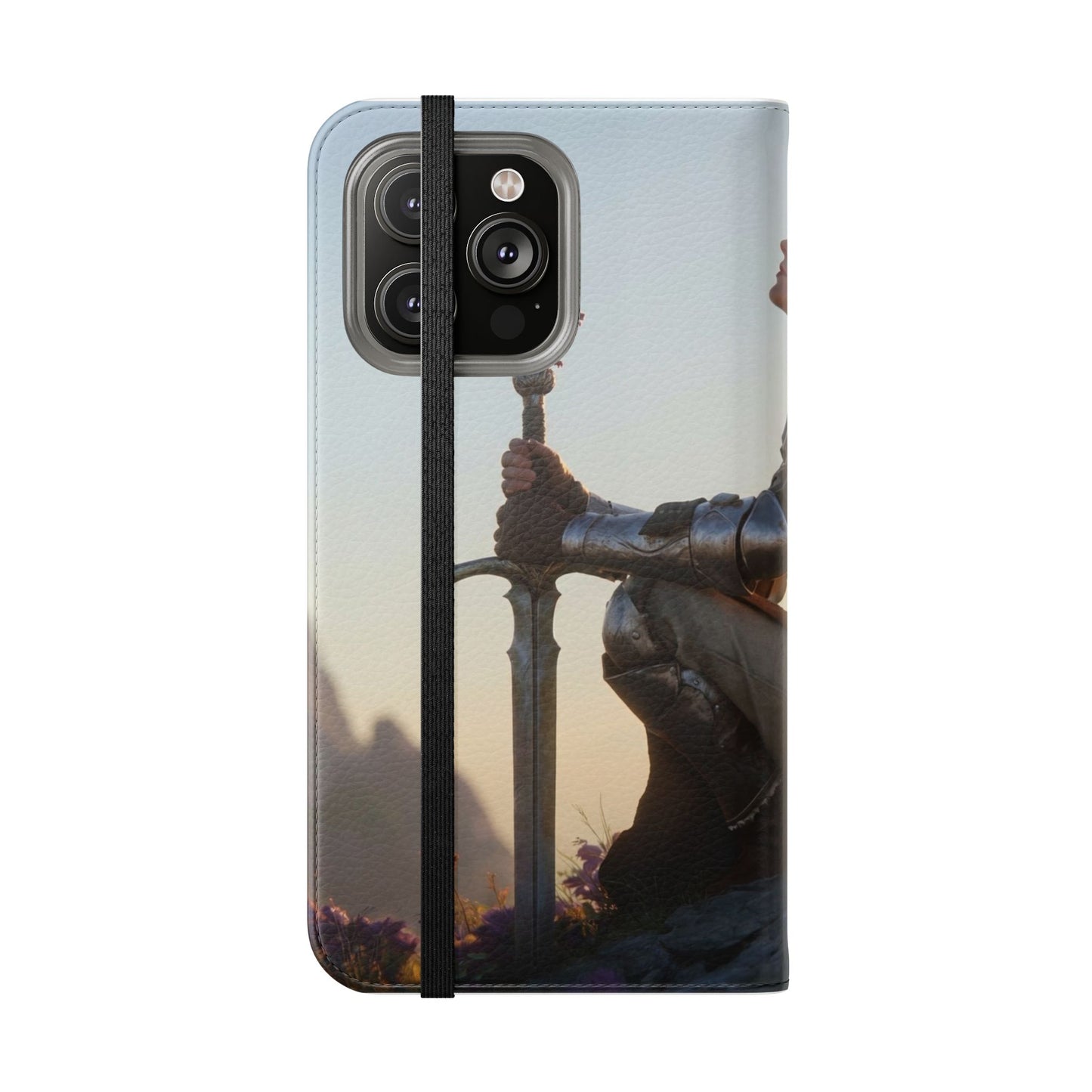 Dragon Knight Flip Cases – Sunlit Sentinel with Mini Drake and Sword