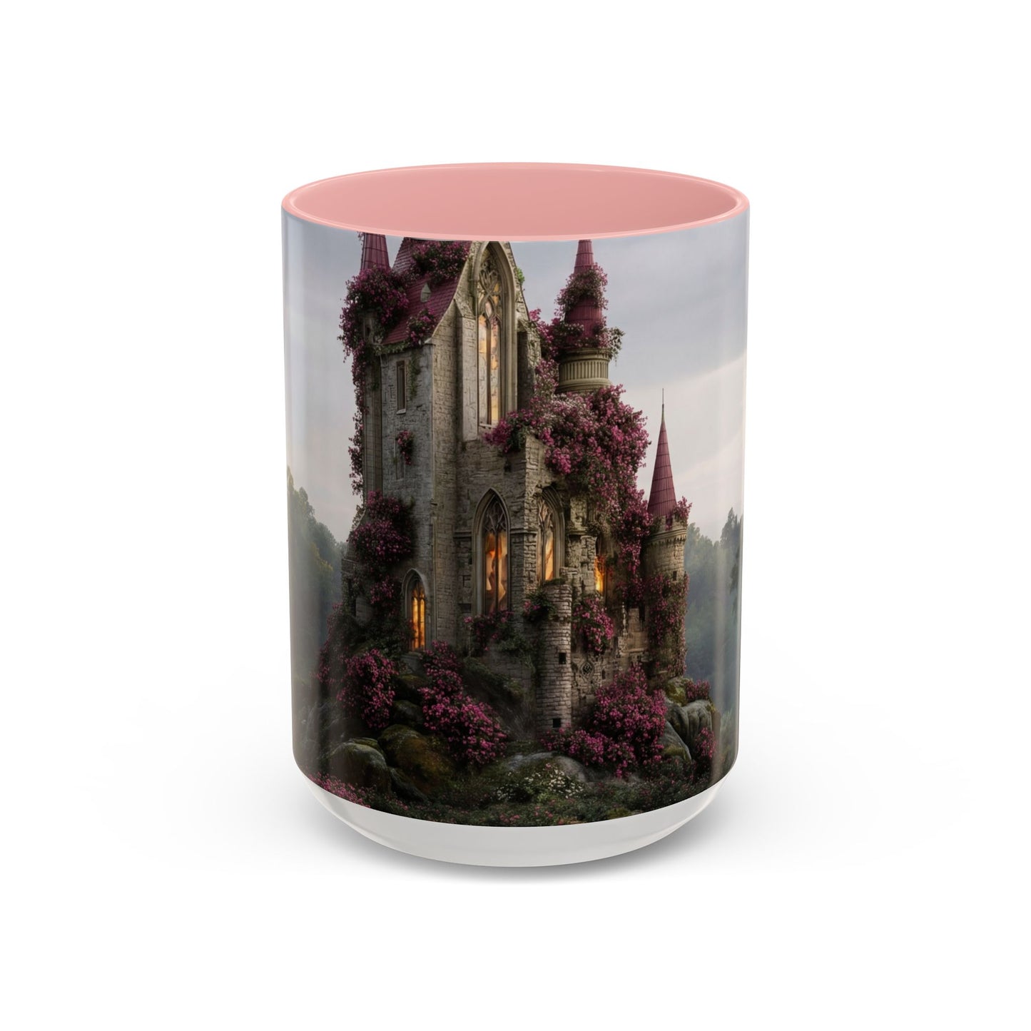 Rose-Clad Castle Accent Coffee Mug (11, 15oz) – Whispers of Twilight Blooms