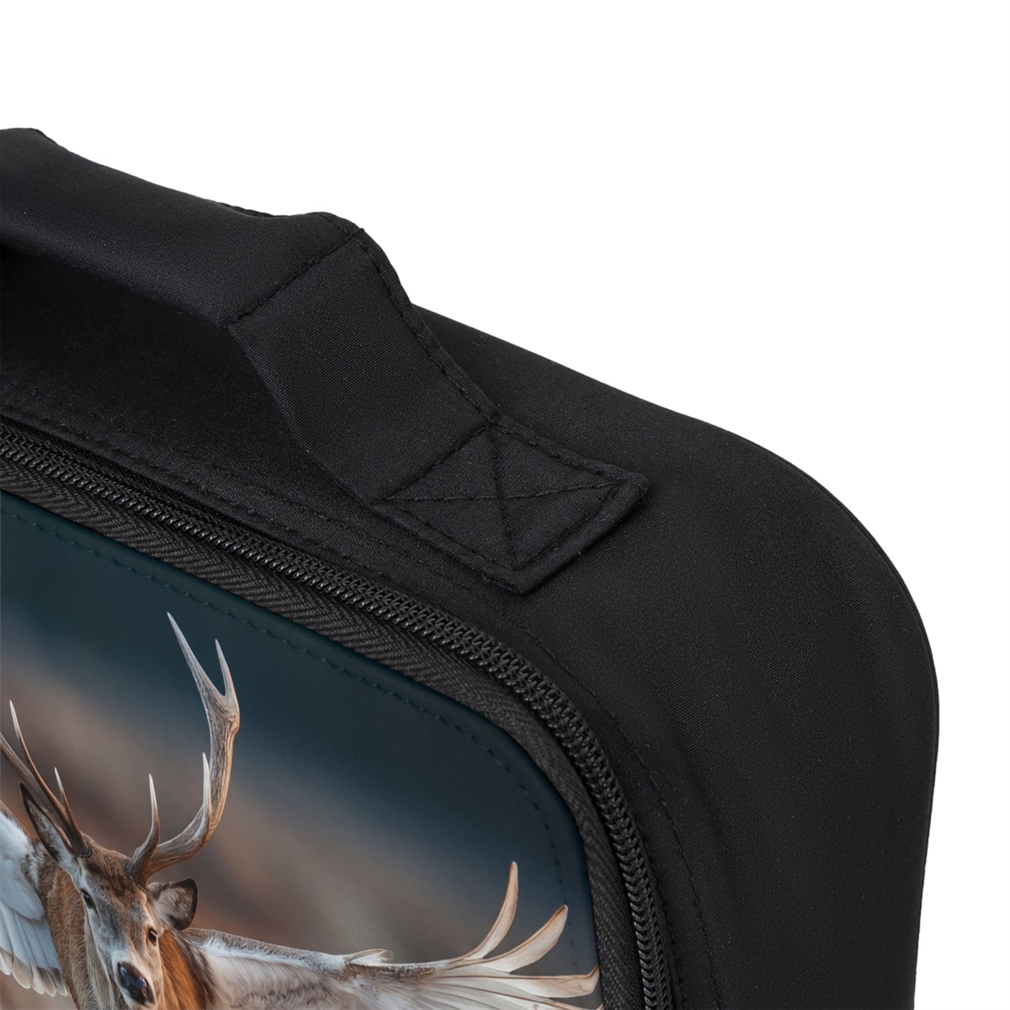 Winged Stag Lunch Bag – Graceful Leap Through Golden Moorland