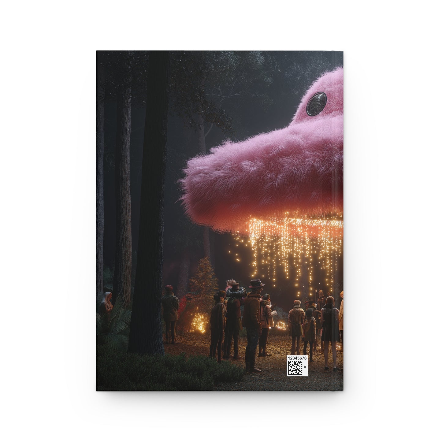 Pink Fur UFO Journal Matte – Whimsical Forest Encounter