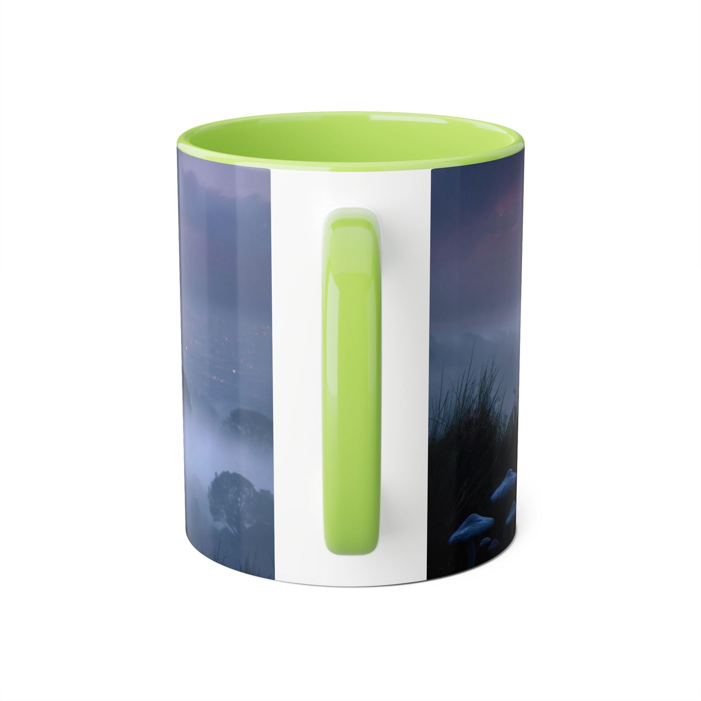 Misty Ridge Accent Mugs, 11oz – Crimson Moon & Giant Mushrooms