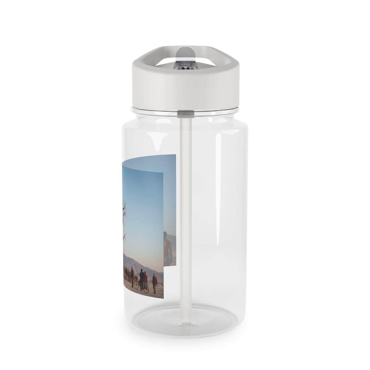 Clock Tower Tritan Water Bottle – Worn Wooden Sentinel at Sunset