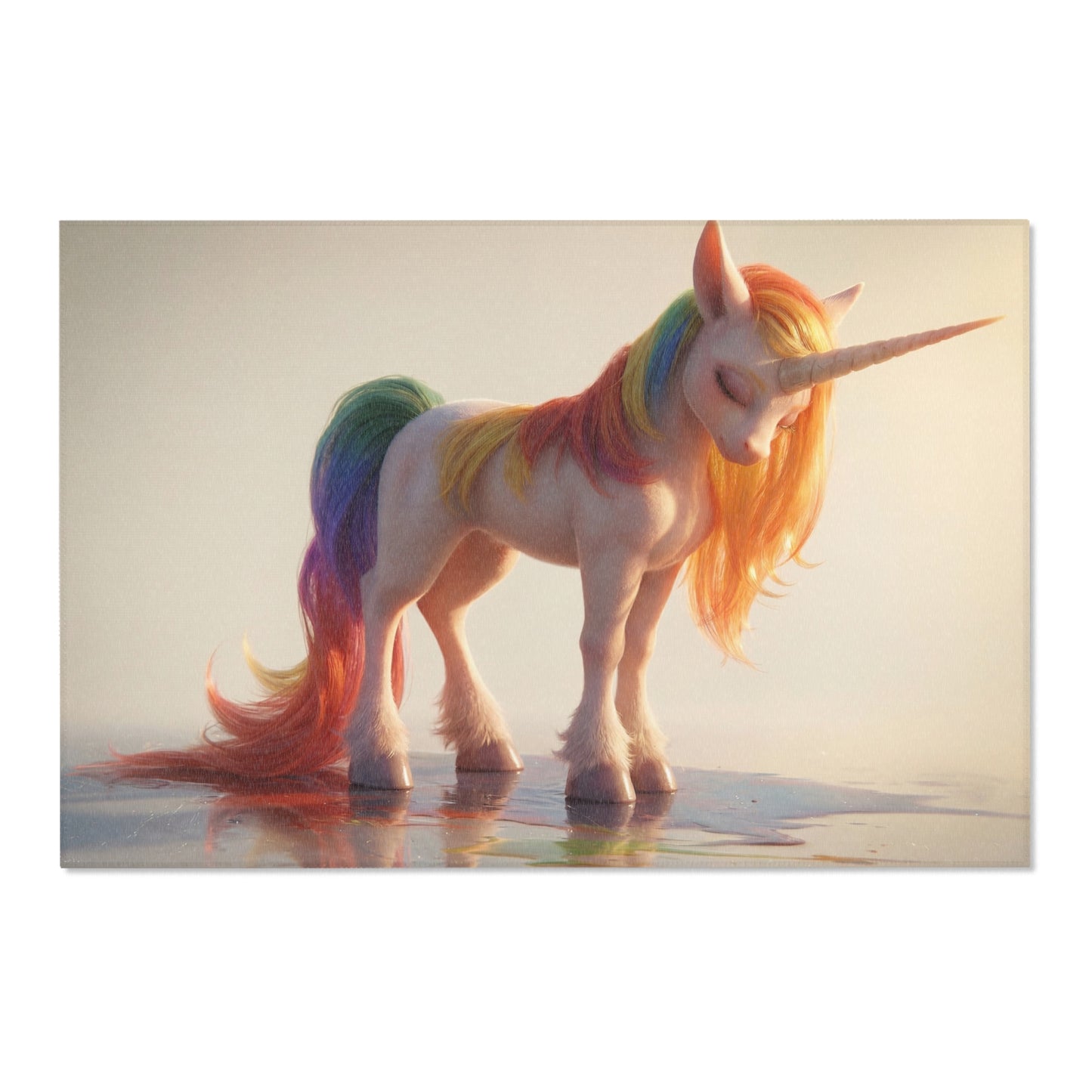 Rainbow Mane Unicorn Area Rug – Sunset Dreamer’s Gentle Stroll