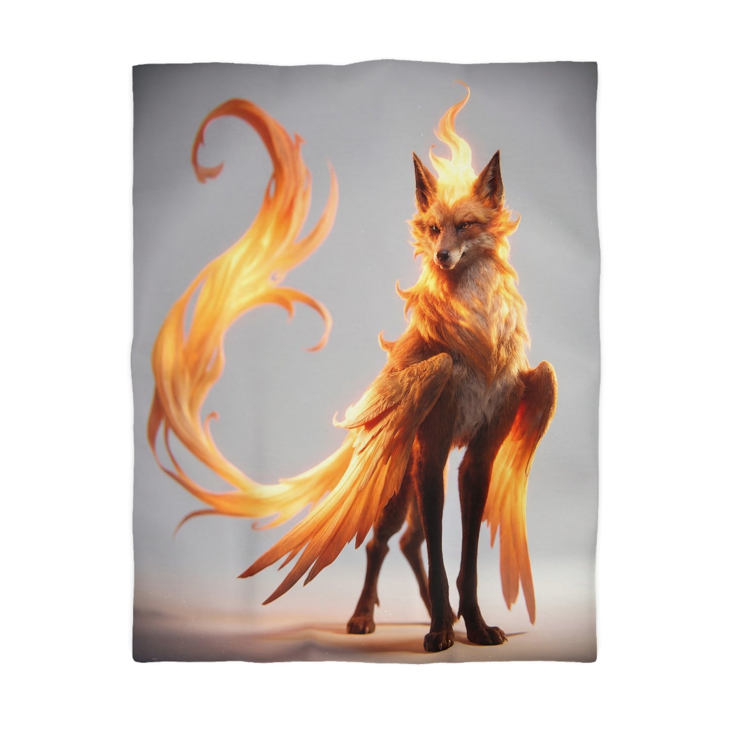 Phoenix Fox Microfiber Duvet Cover – Radiant Ember Guardian