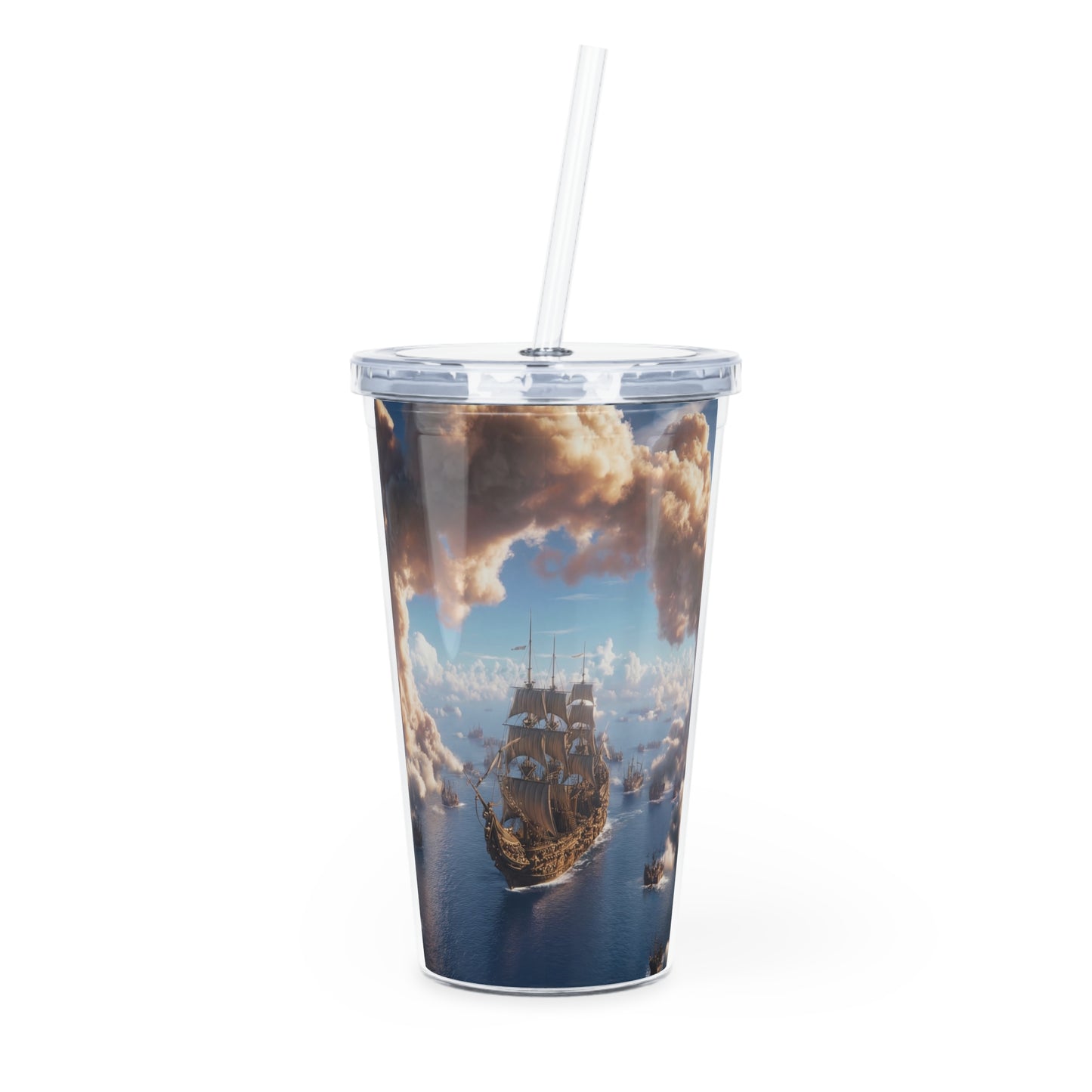 Cloud Arch Fleet Plastic Tumbler with Straw – Golden Horizon Armada