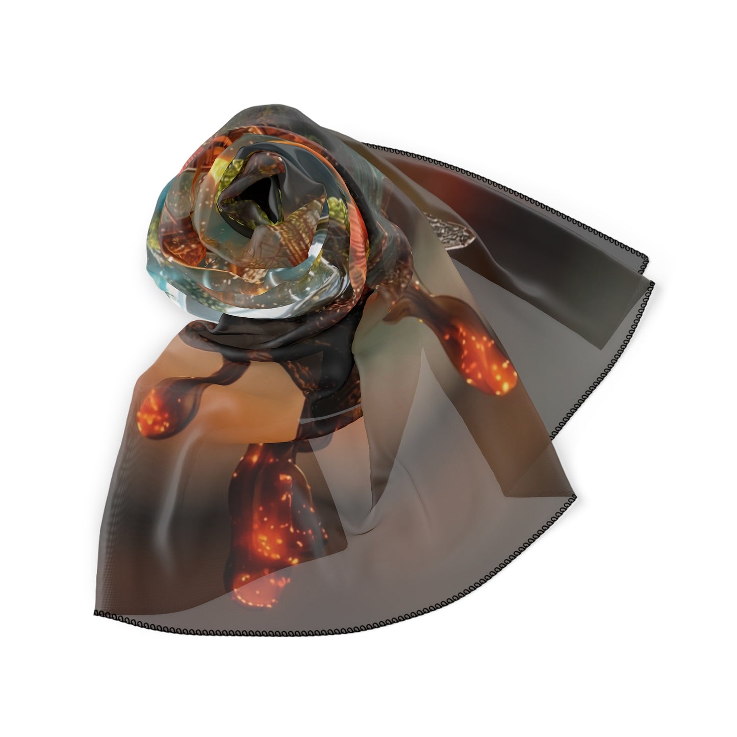 Forest Within Fish Poly Scarf – Liquid Twilight Sanctuary