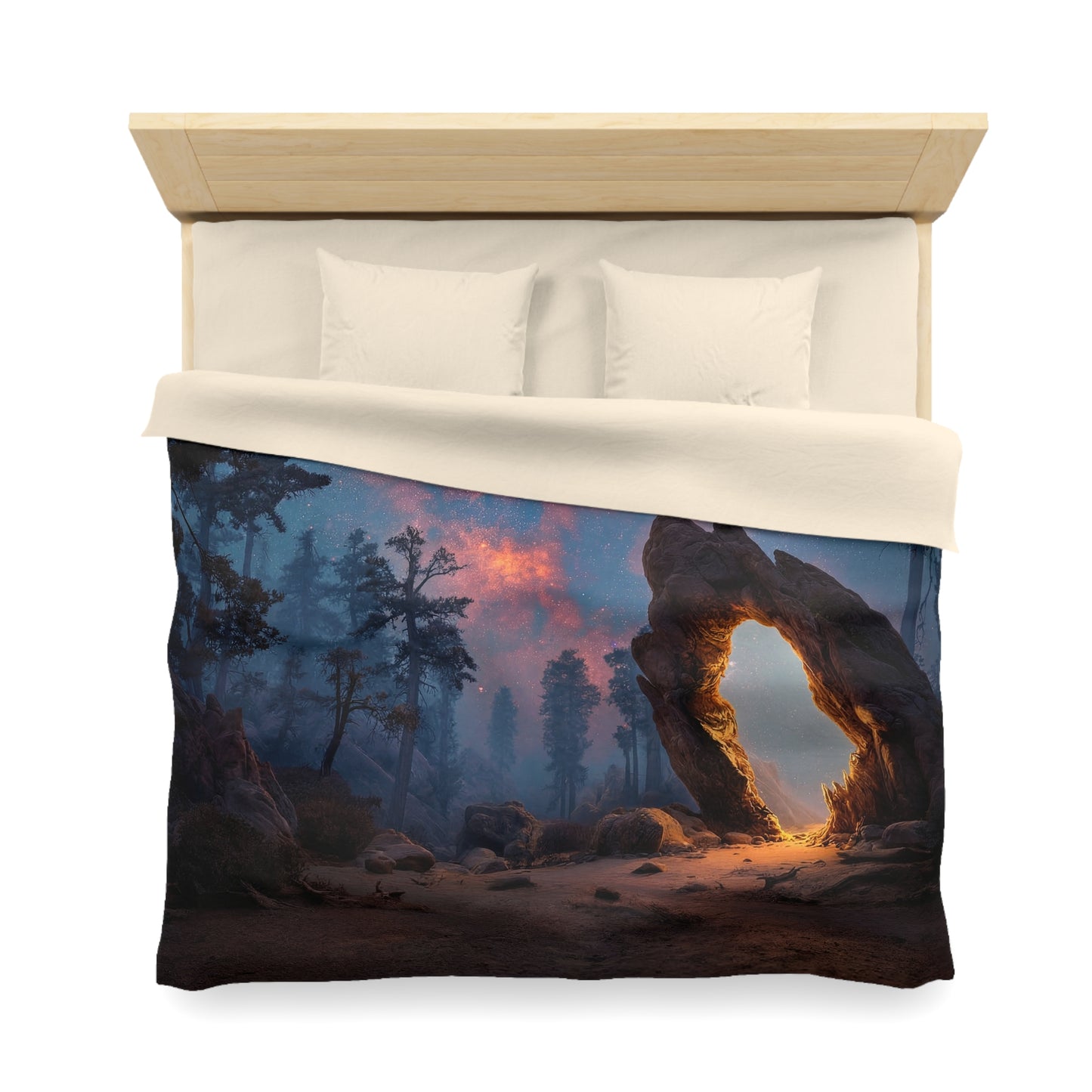 Celestial Archway Microfiber Duvet Cover – Gateway to the Starlit Forest