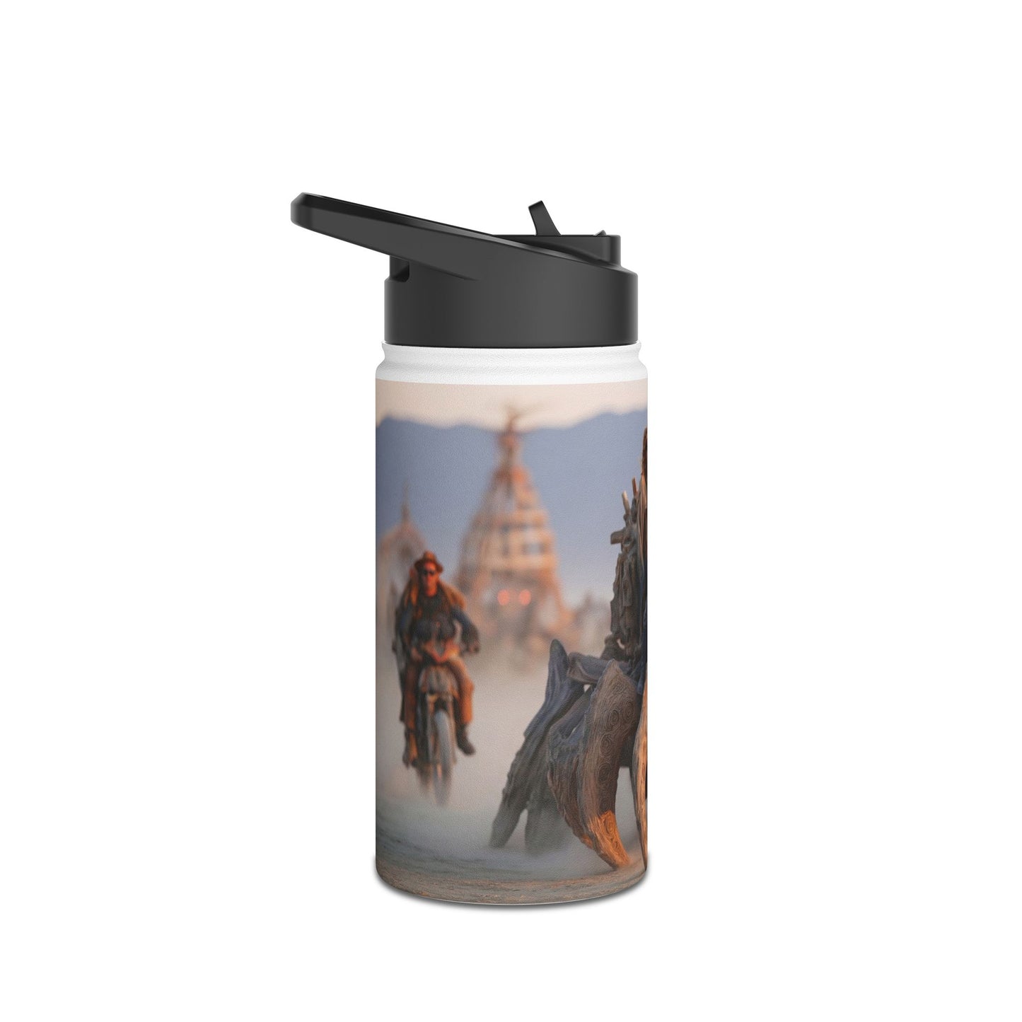 Desert Drifters Stainless Steel Water Bottle, Standard Lid – Dust-Filled Sunset Ride