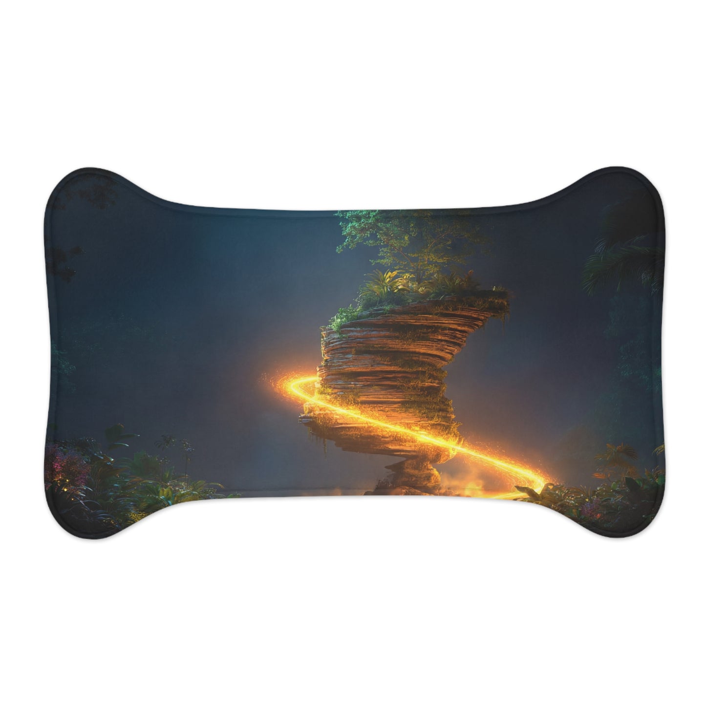 Floating Island Pet Feeding Mats – Luminous Jungle Oasis