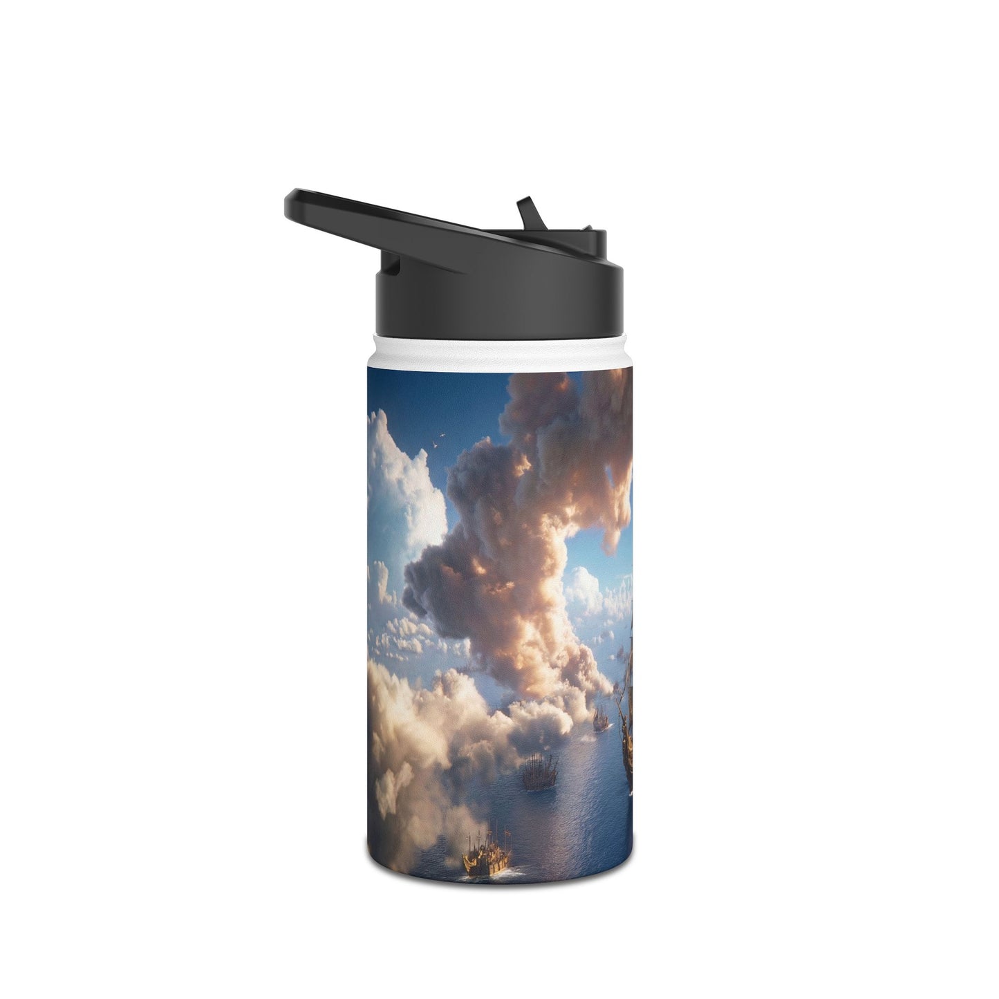 Celestial Fleet Stainless Steel Water Bottle, Standard Lid – Dawn’s Archway at Sea