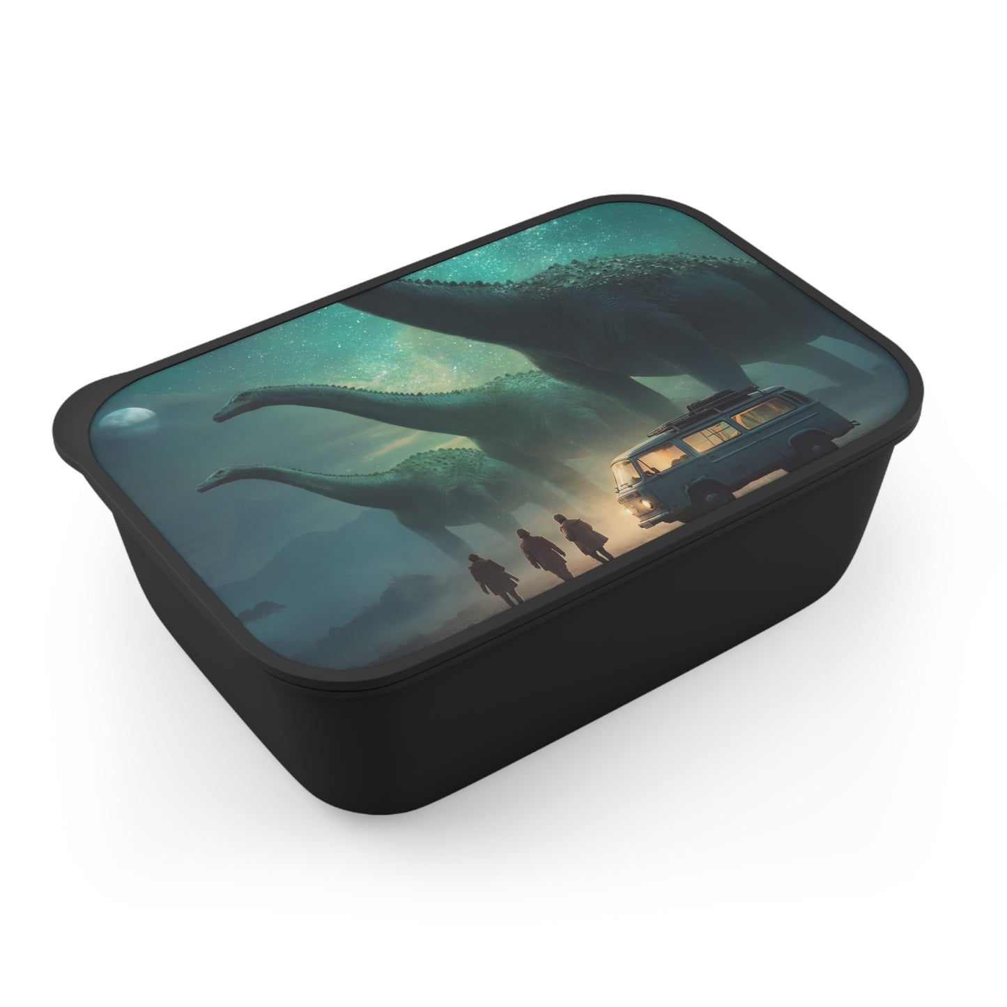 Dinosaur Encounter PLA Bento Box with Band and Utensils – Starlit Safari Stillness