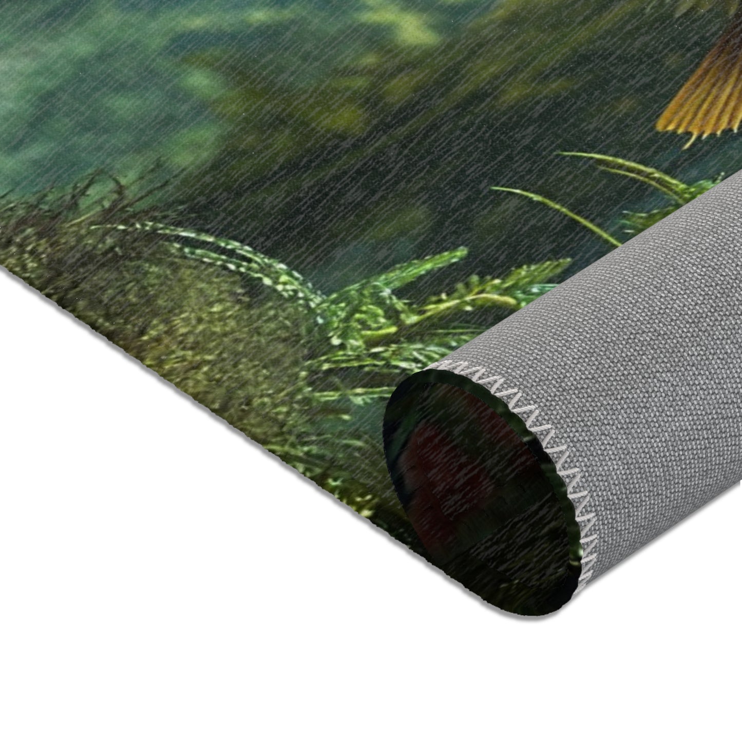 Curious Pufferfish Area Rugs – Sunlit Kelp Forest Adventure