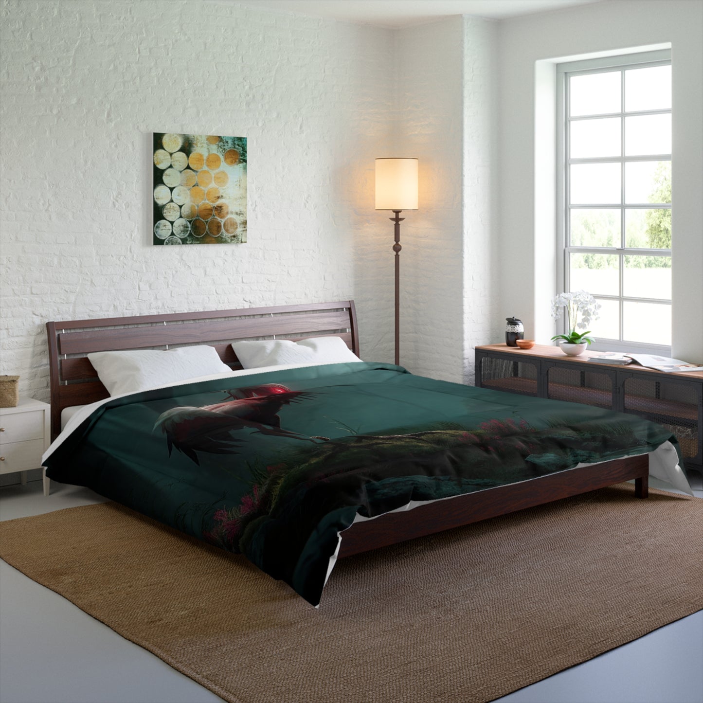 Crimson Sentinel Comforter – Twilight Forest Guardian