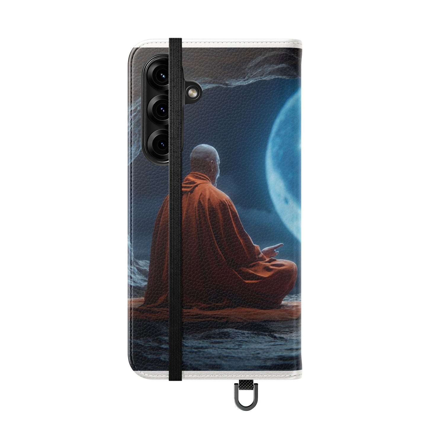 Lunar Meditation Flip Cases – Serene Monk Under Moonlight