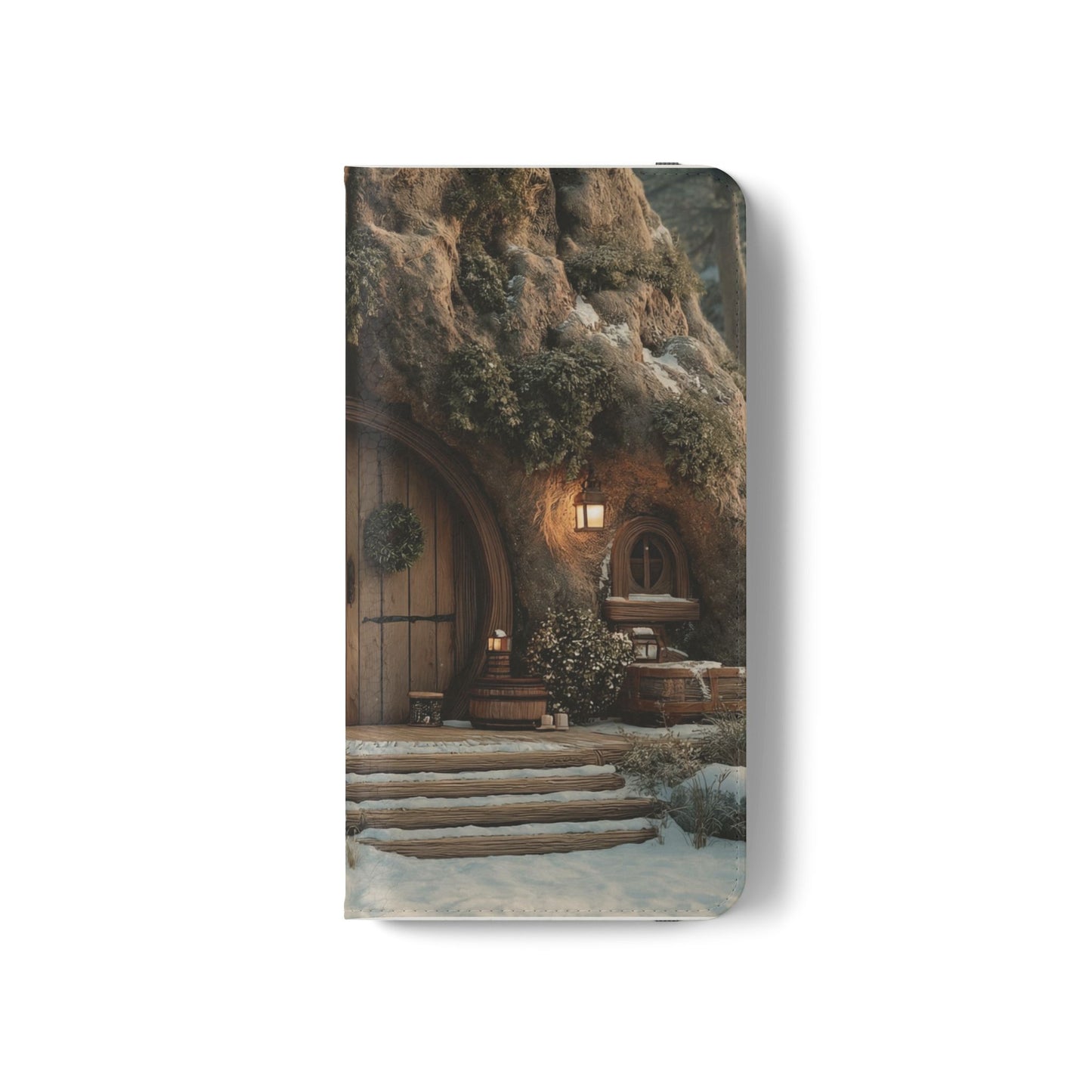 Hobbit Hole Flip Cases – Cozy Winter Doorway Scene