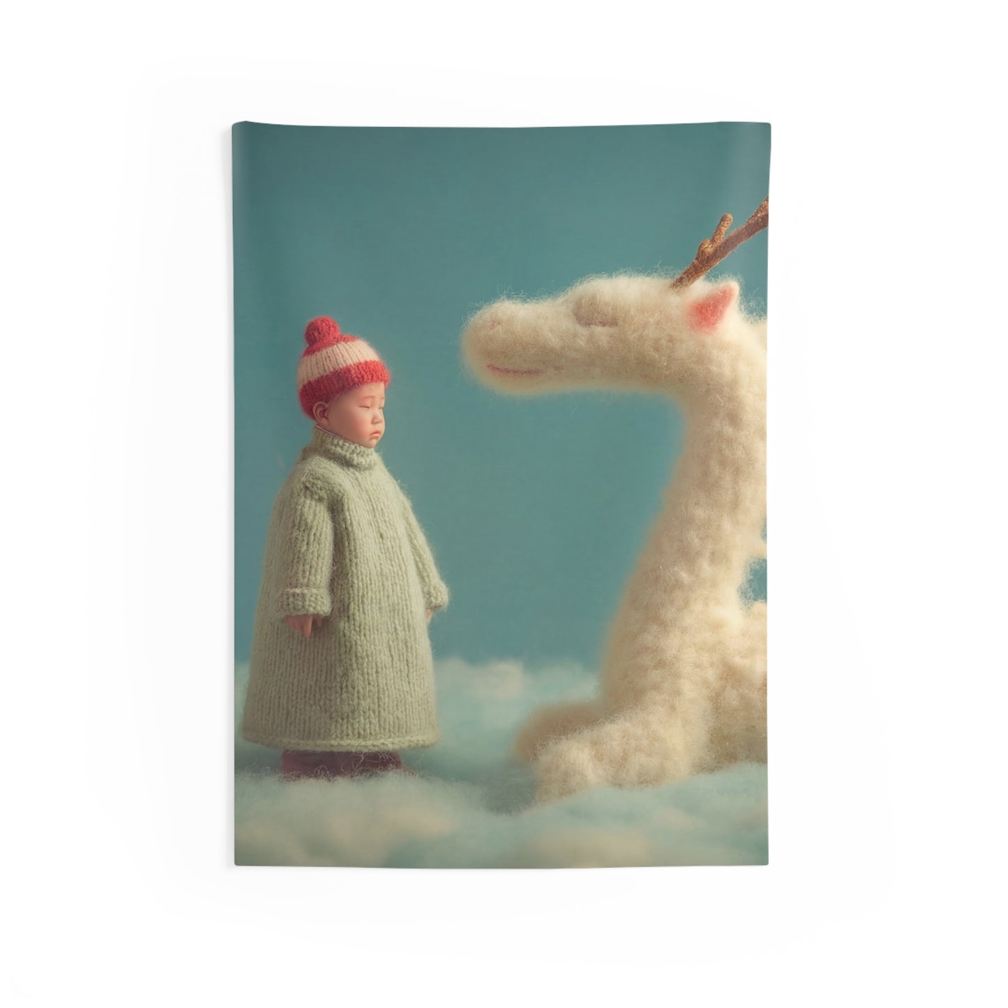 Woolen Dragon and Child Indoor Wall Tapestries – Soft Sky Sanctuary