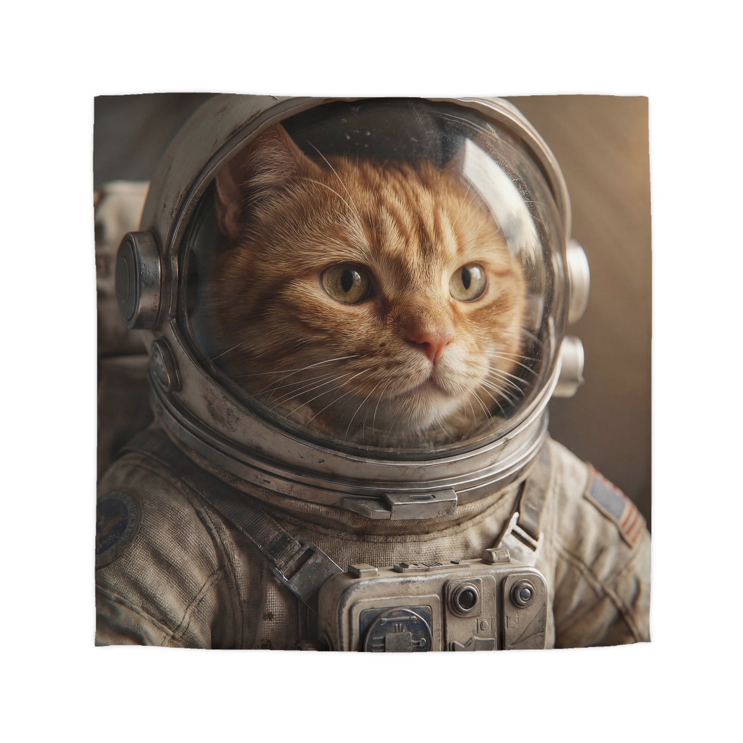 Astronaut Cat Microfiber Duvet Cover – Warm Glow in the Cosmos