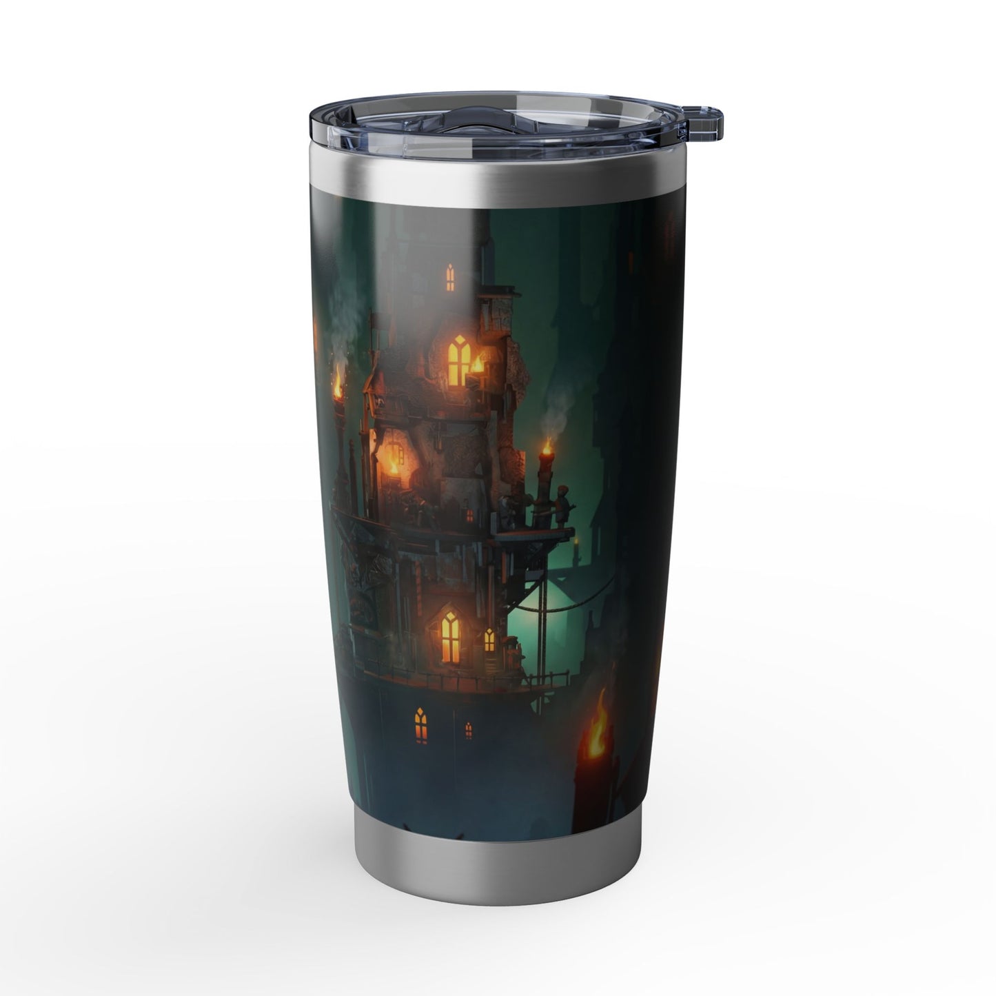 Floating City of Gilded Lanterns Vagabond 20oz Tumbler – Twilight Skybridge Dreamscape