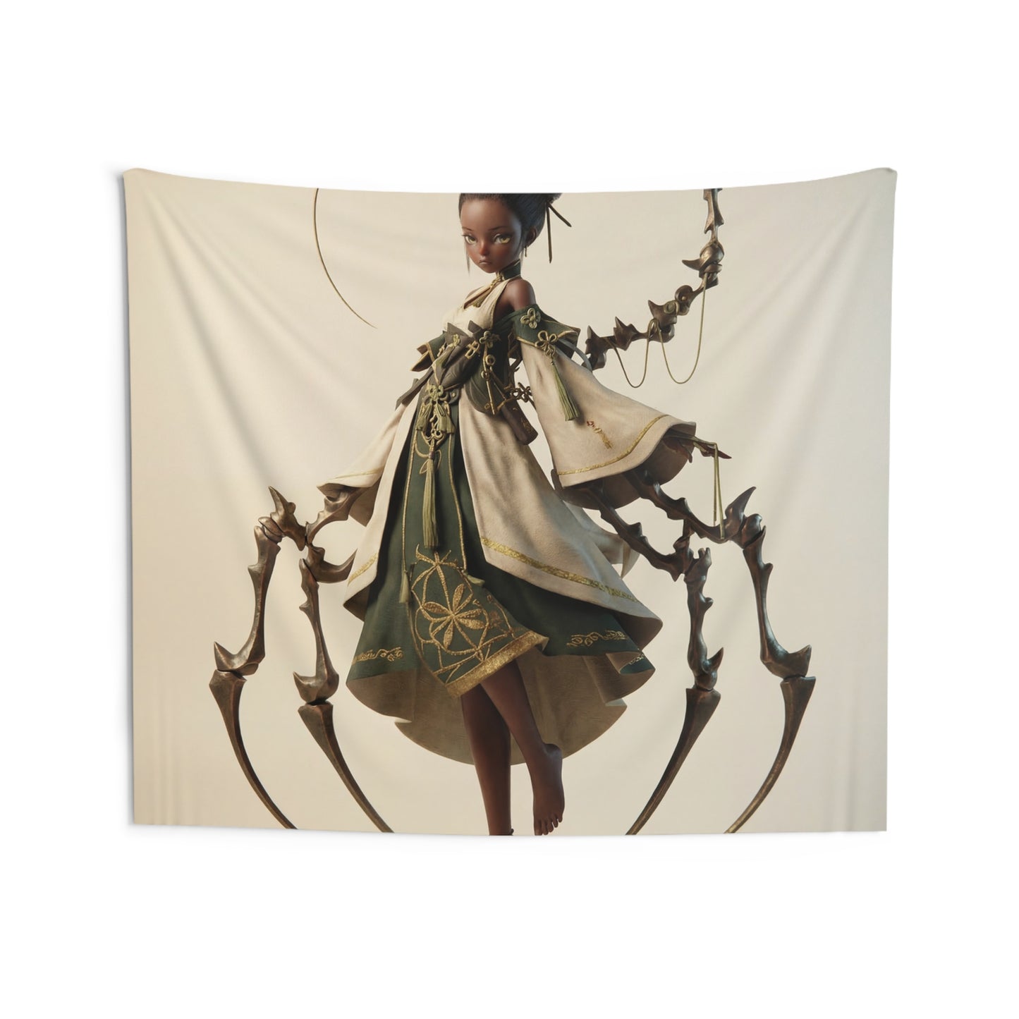 Serene Spider Sentinel Indoor Wall Tapestries – Whispers of the Iron Weave