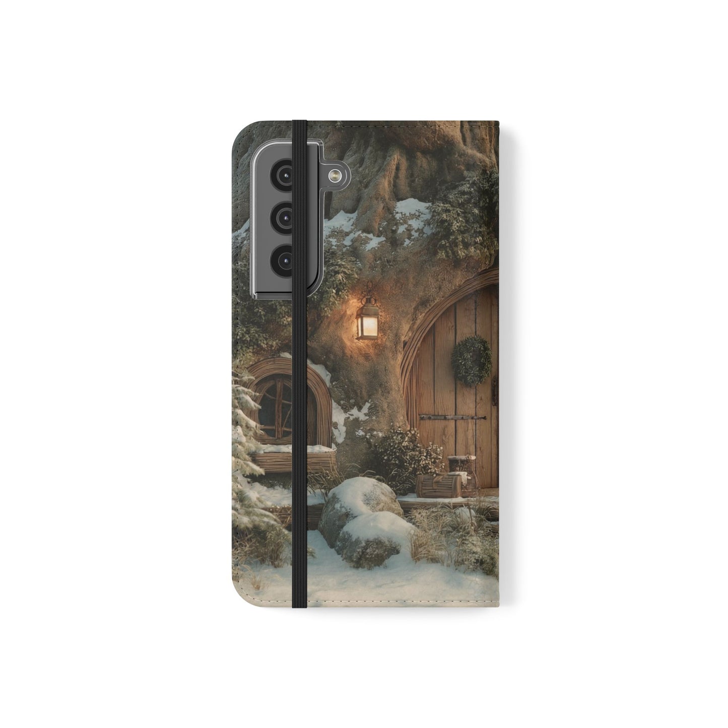 Hobbit Hole Flip Cases – Cozy Winter Doorway Scene