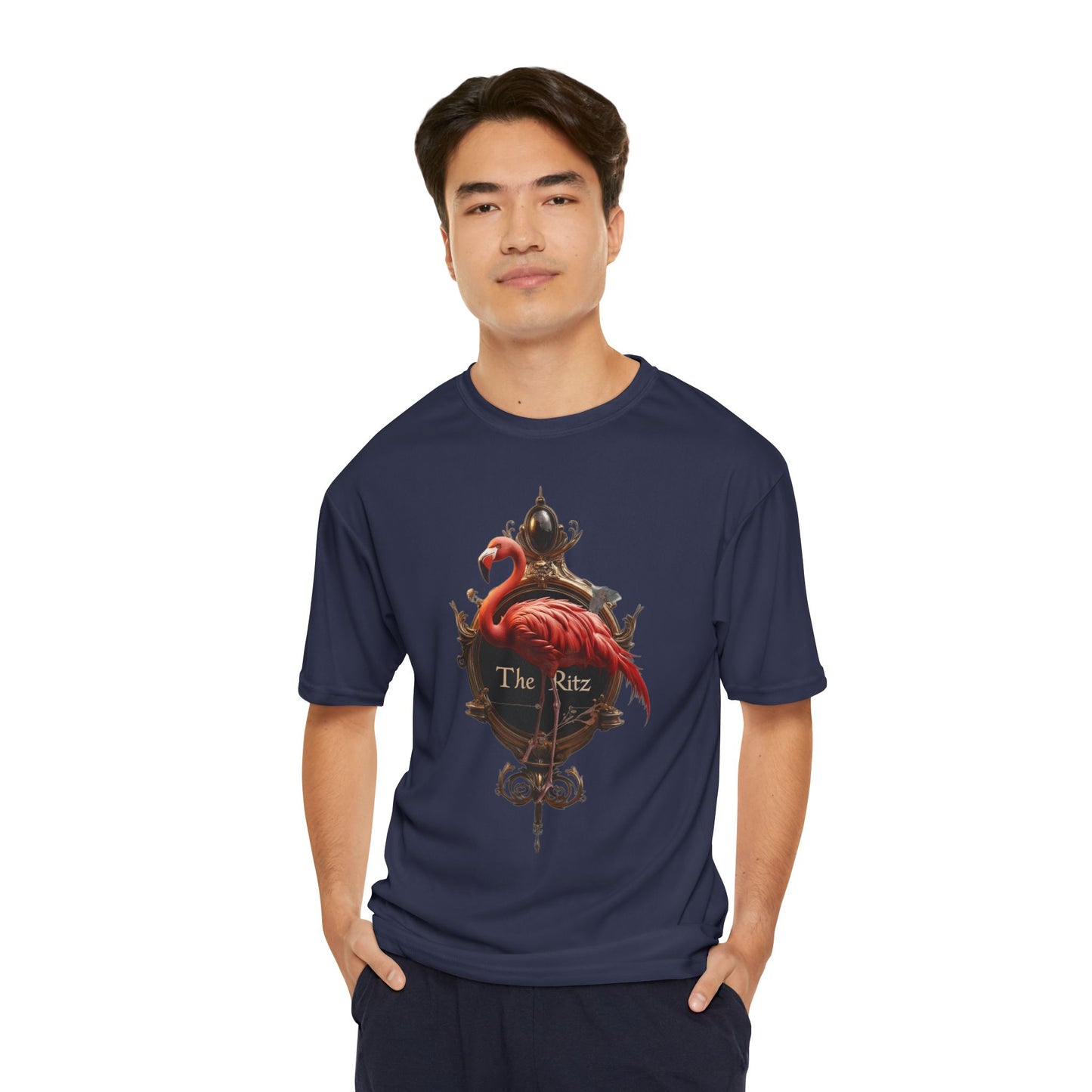 The Ritz Flamingo Men's Performance T-Shirt – Gilded Ornamentation Graphic Tee