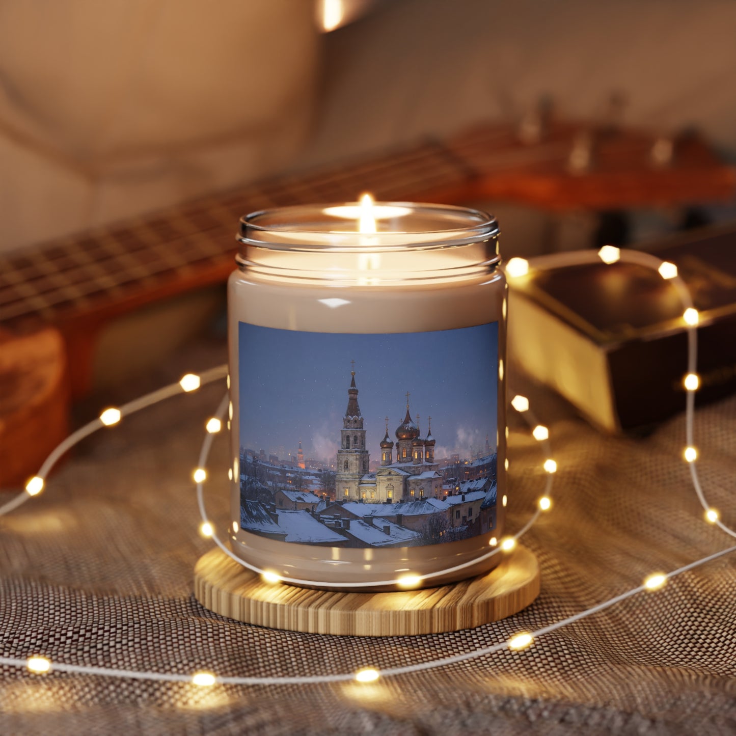 Winter Cathedral Scented Soy Candles with White Lid, 9oz – Snowfall Serenity