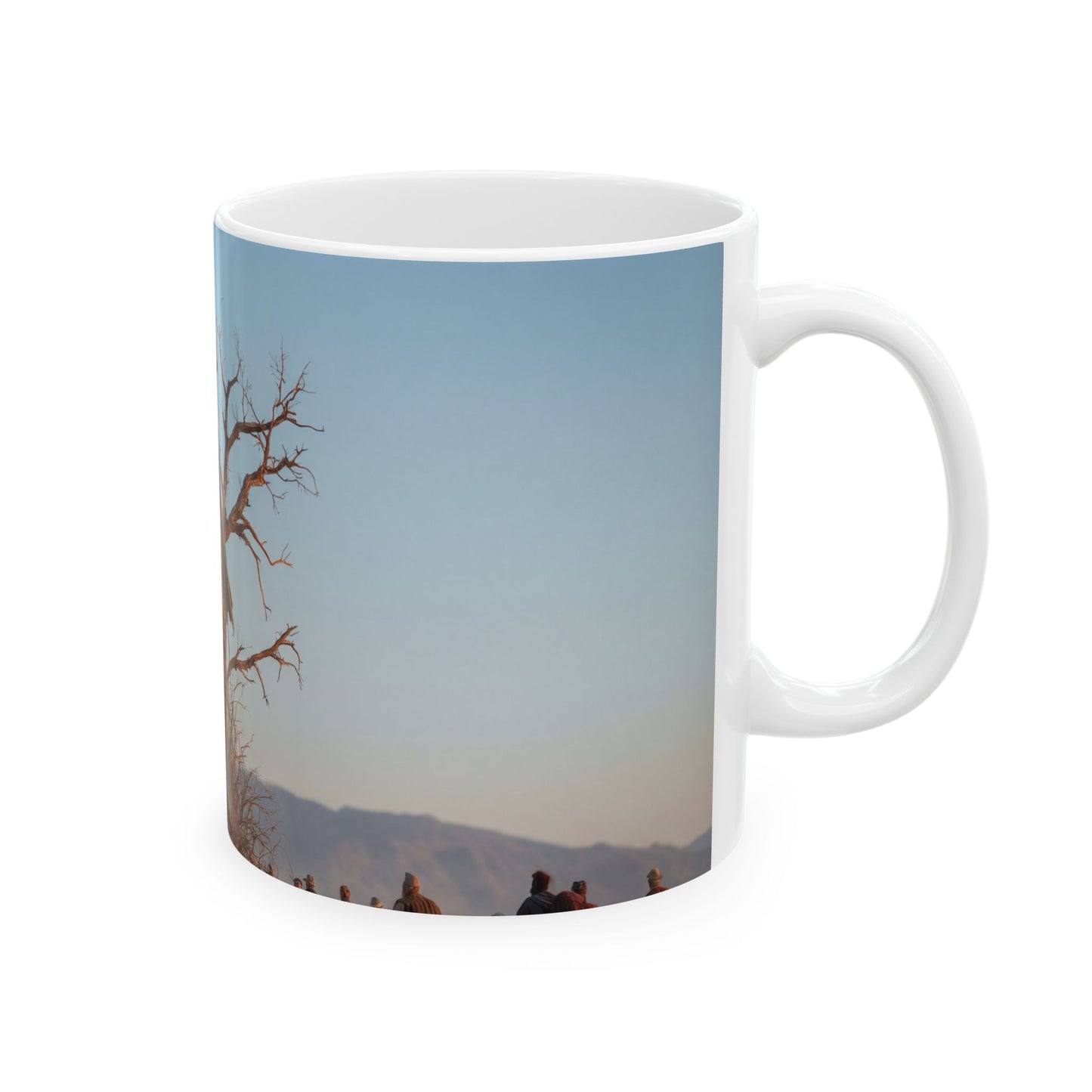 Clock Tower in the Desert Ceramic Mug – Timeless Wanderer’s Oasis