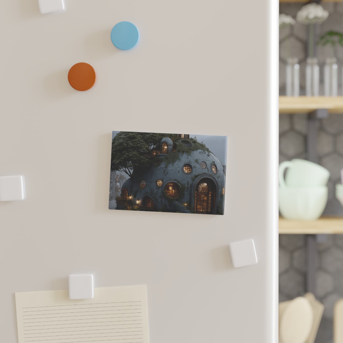 Treehouse Dome Magnet – Whimsical Cobblestone Sanctuary