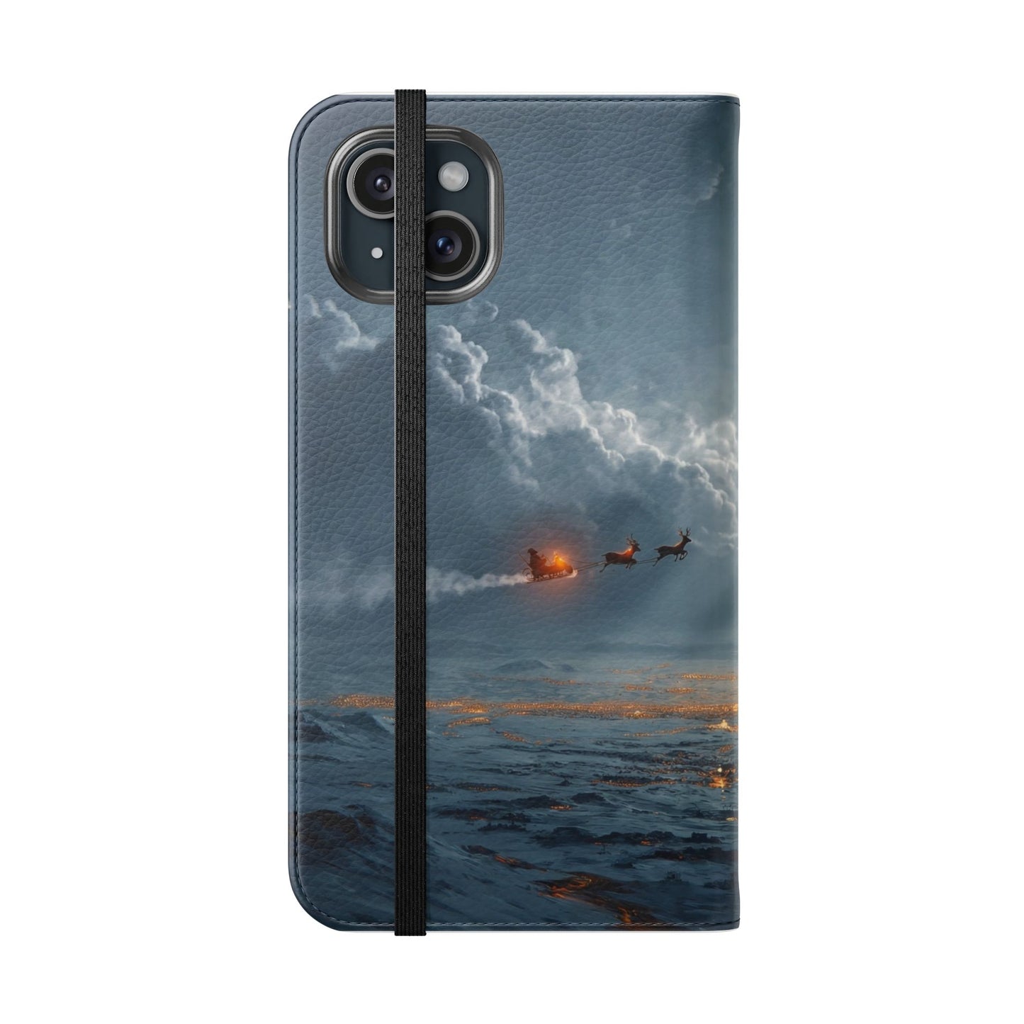 Moonlit Sleigh Flip Cases – Northern Lights Winter Journey