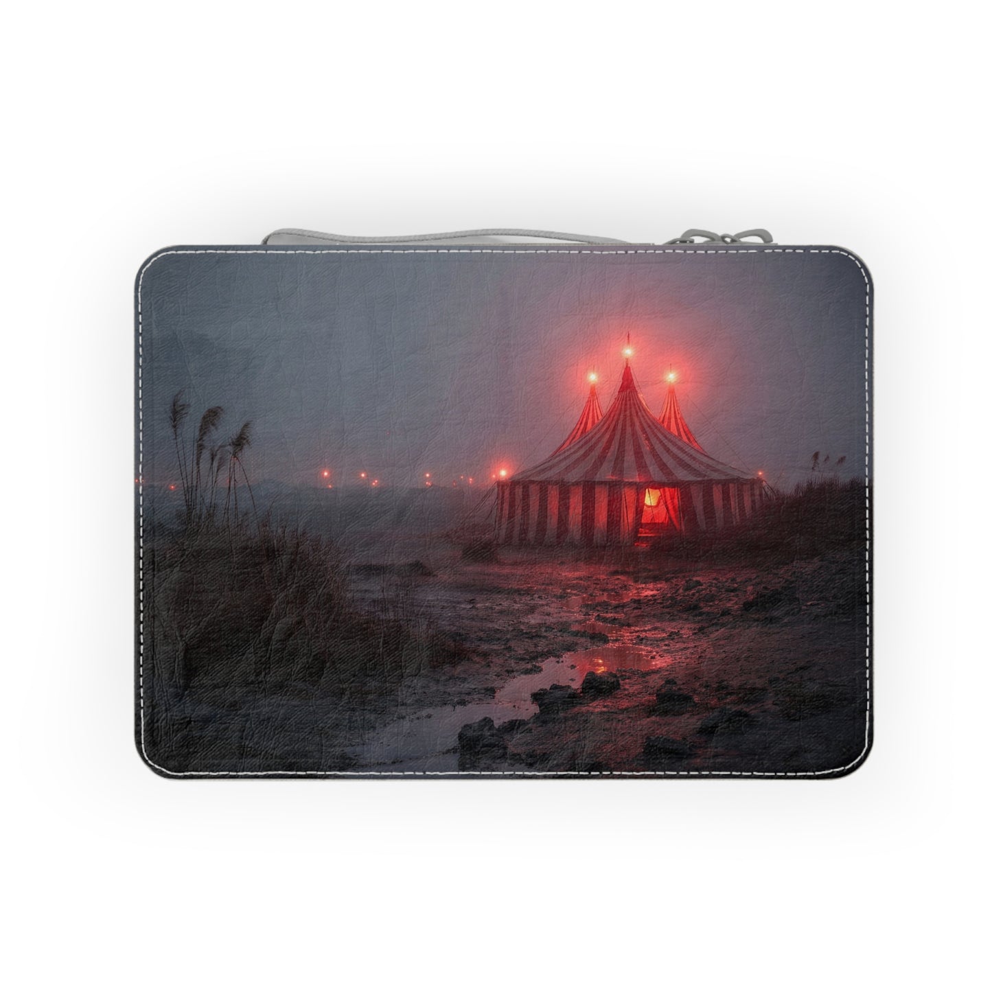 Crimson Circus Tent Paper Lunch Bag – Fogbound Wonder at Dawn