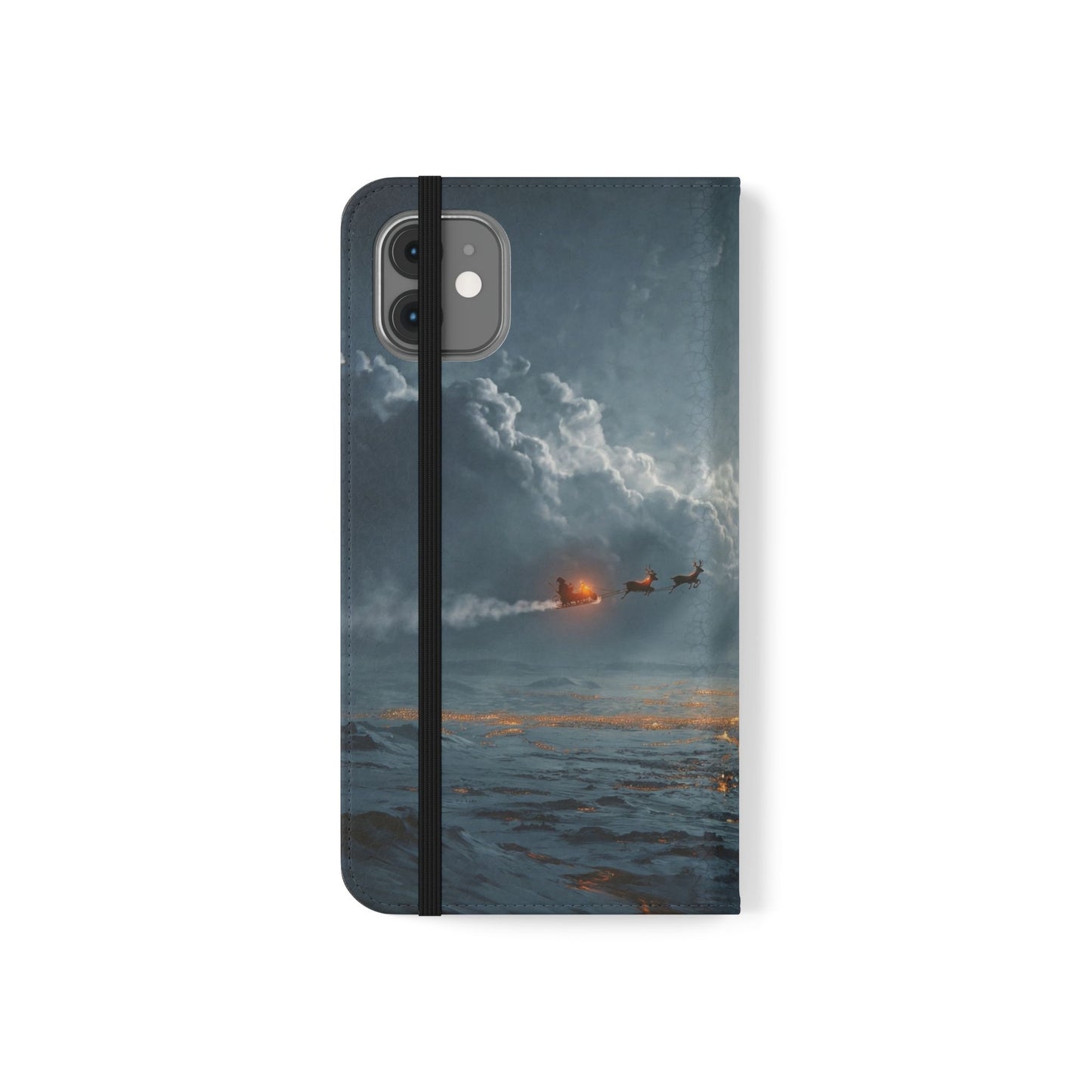 Moonlit Sleigh Flip Cases – Northern Lights Winter Journey