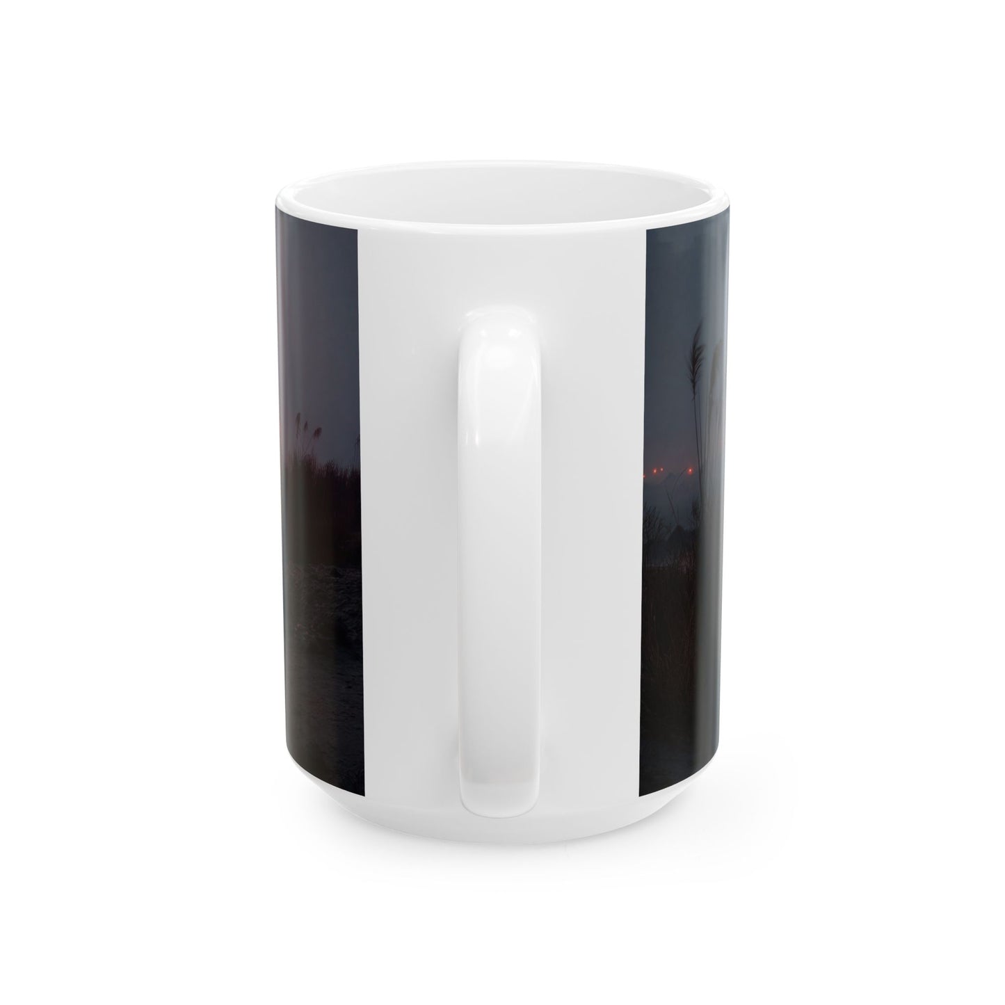 Crimson Circus Tent Ceramic Mug – Midnight Fog & Velvet Lights