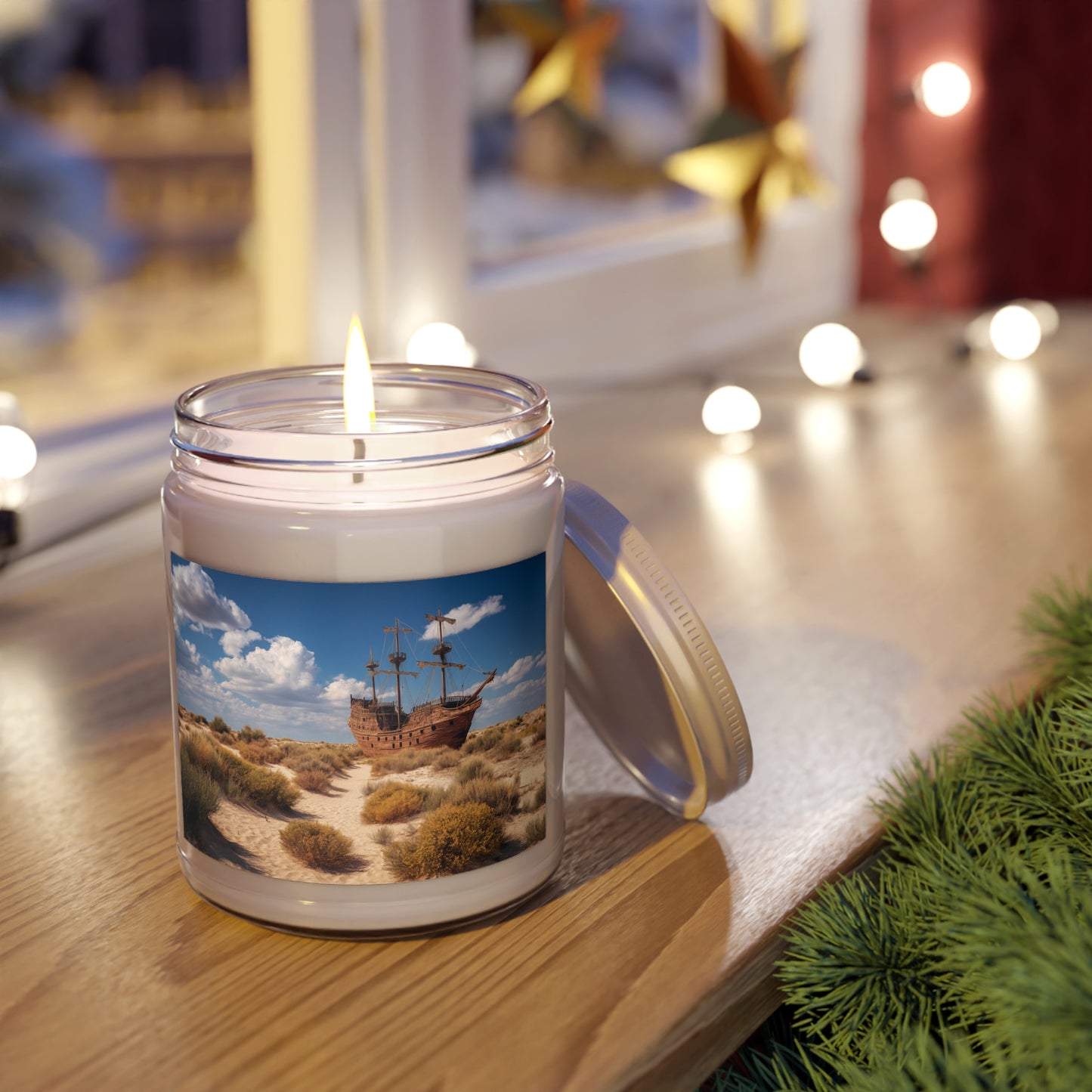 Desert Shipwreck Scented Soy Candles with White Lid, 9oz – Salt-Spray Mirage