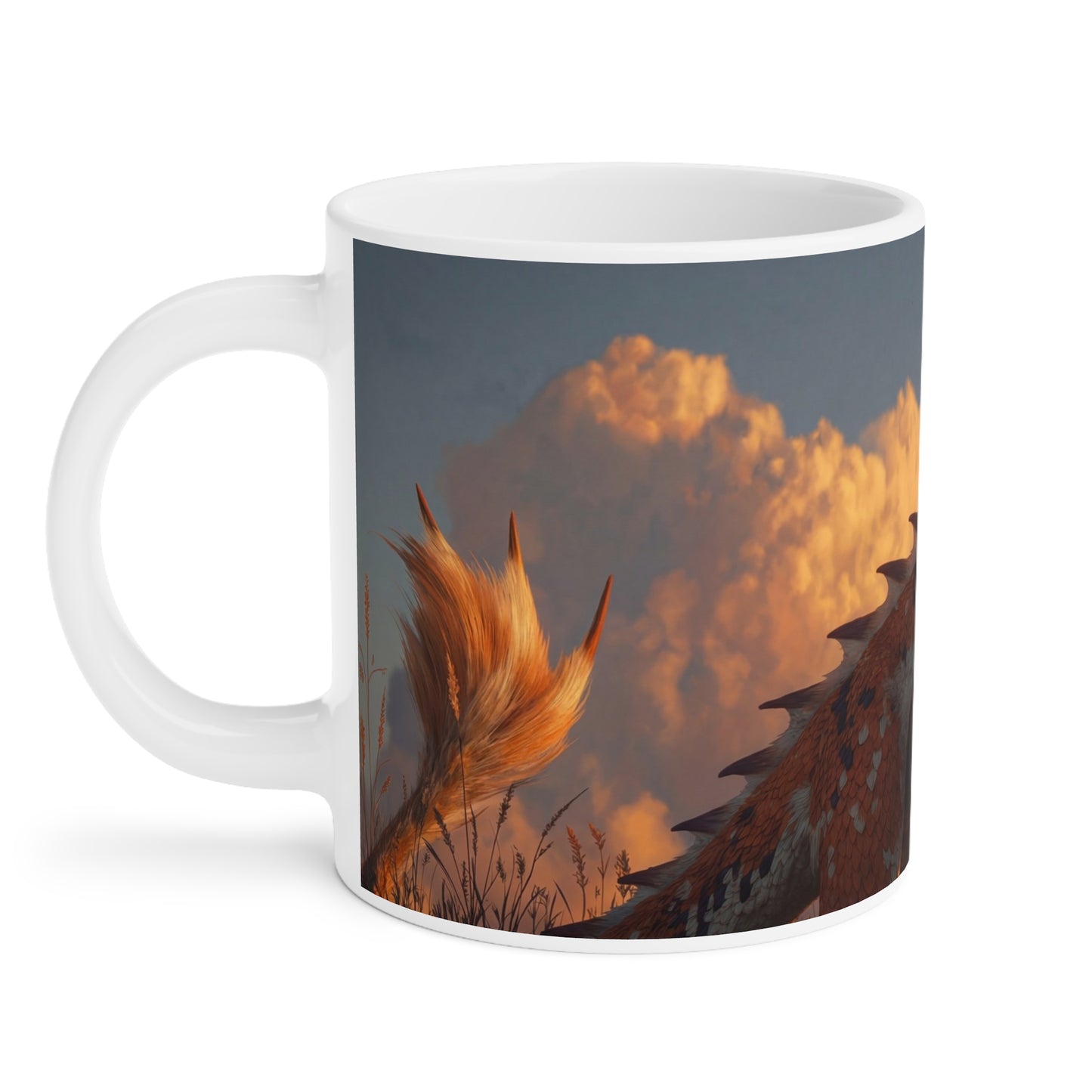 Sunset Dragon Ceramic Mugs (11oz\15oz\20oz) – Warm Glow Guardian
