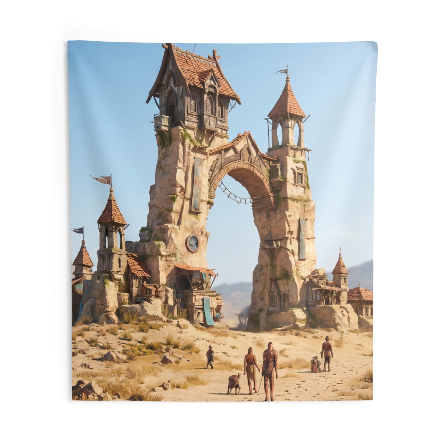 Desert Citadel Wall Tapestry – Sunlit Ruins of a Forgotten Kingdom