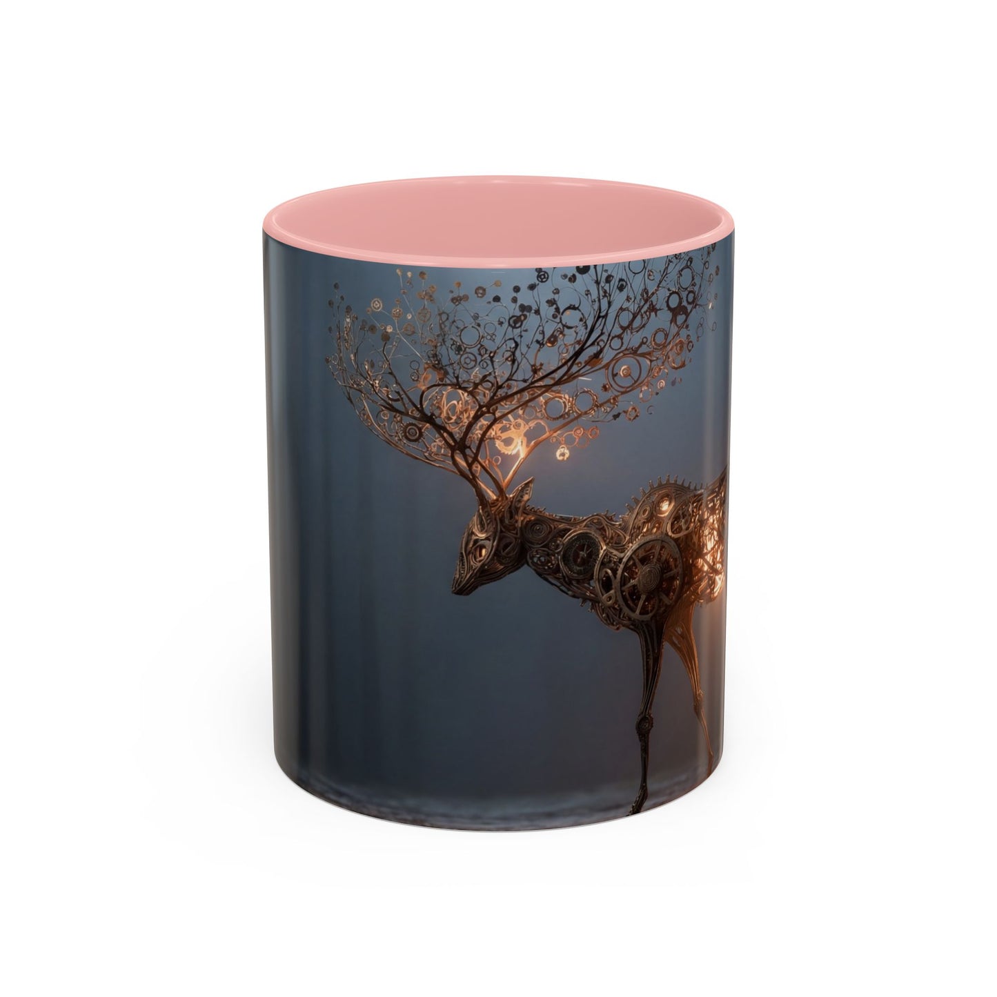 Clockwork Stag Accent Coffee Mug (11, 15oz) – Luminescent Forest Mechanism