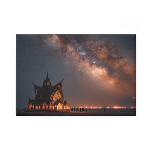 Starlit Cathedral Magnet – Where Milky Way Meets Wooden Wonder