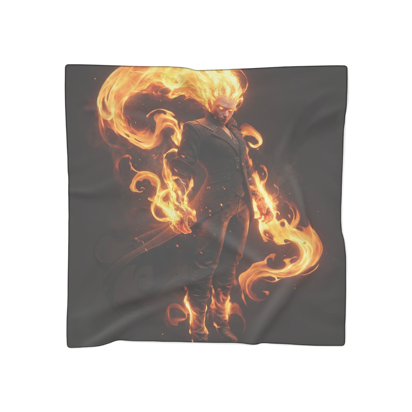 Flame-Wreathed Sentinel Poly Scarf – Embers of the Crimson Dawn