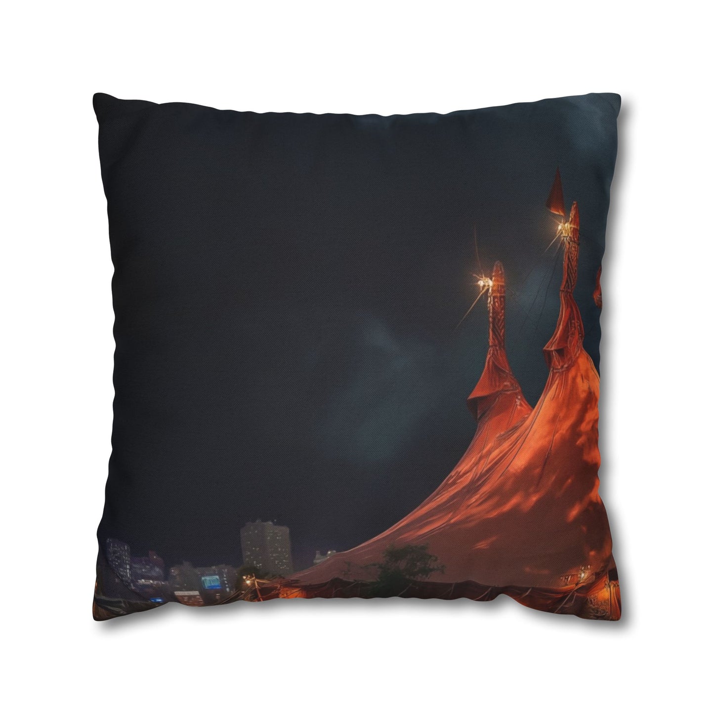 Crimson Carnival Tent Pillowcase – Whispers of the Midnight Ringmaster