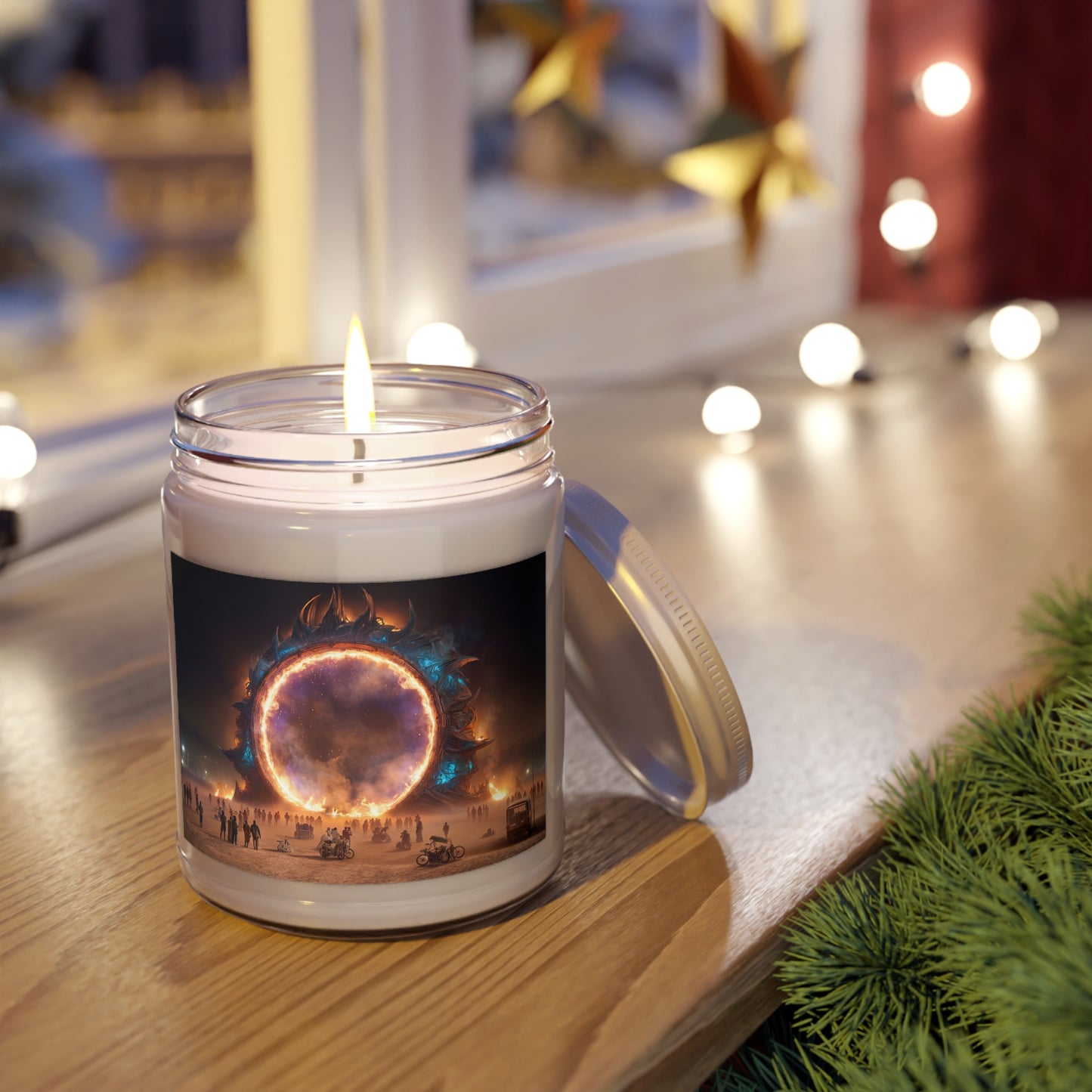 Celestial Vortex Scented Soy Candles with White Lid, 9oz – Indigo Cloud Dreamscape